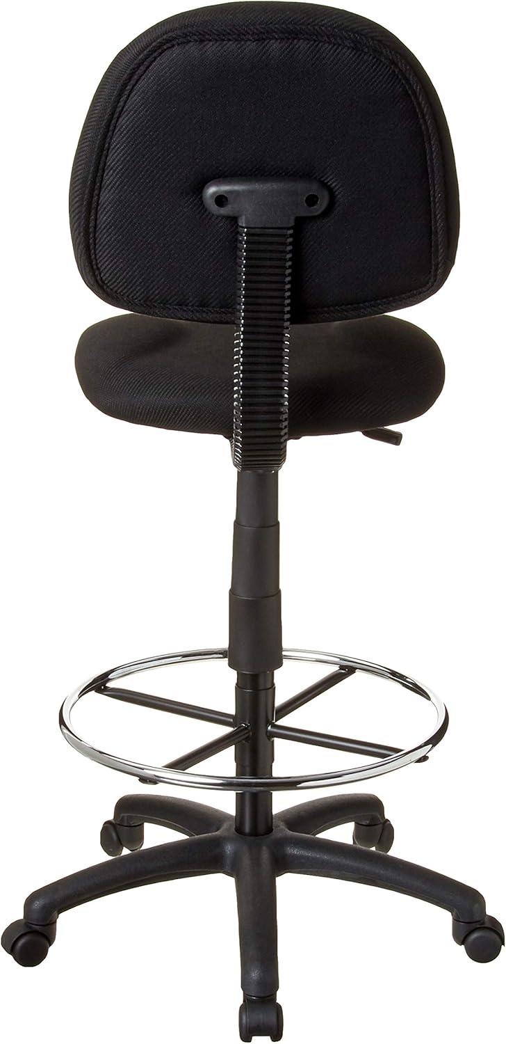 ErgoFlex Black Nylon Adjustable Drafting Swivel Chair with Footring