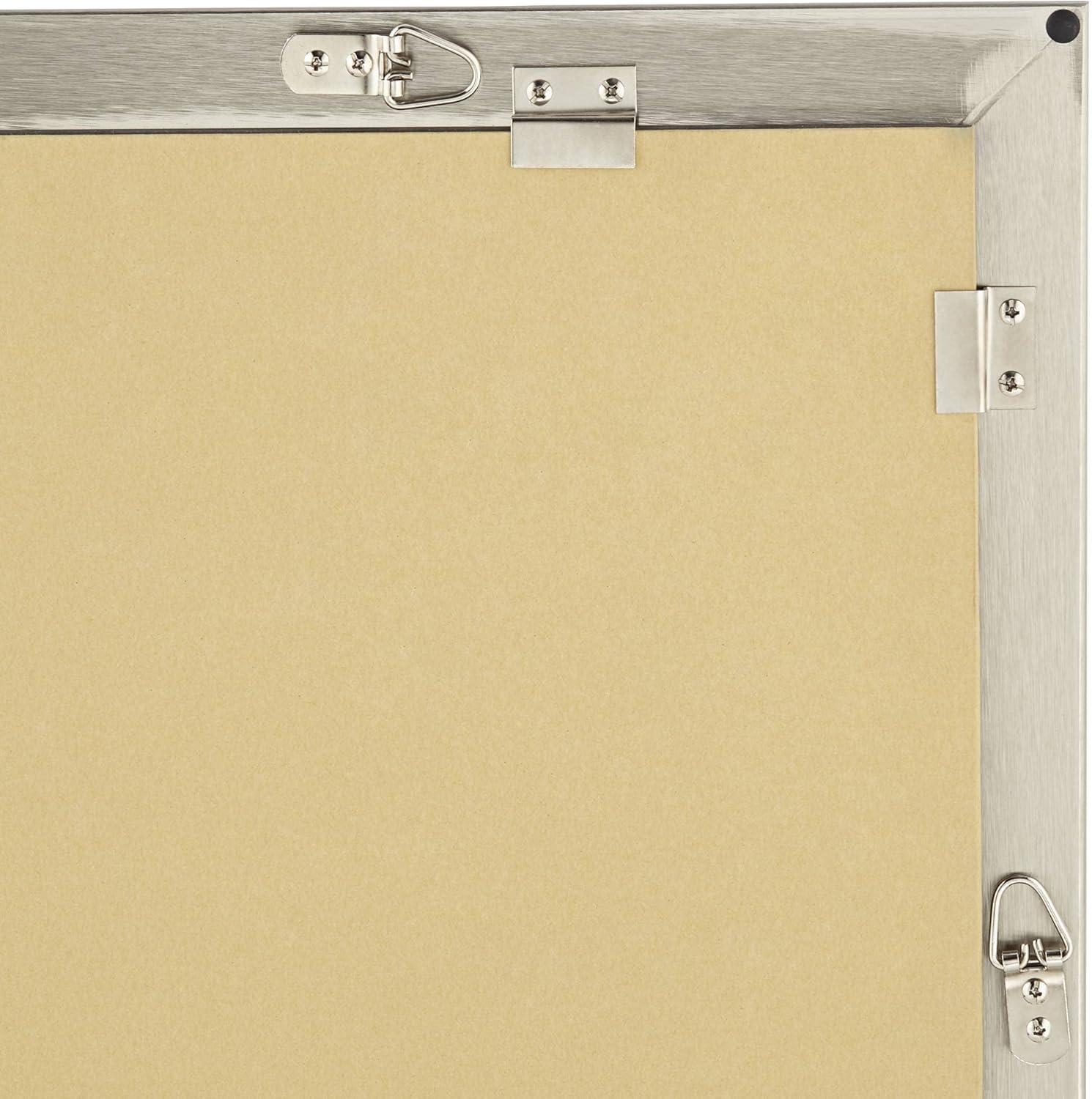 Rectangular Silver Metal Bathroom Vanity Mirror 39" x 28"