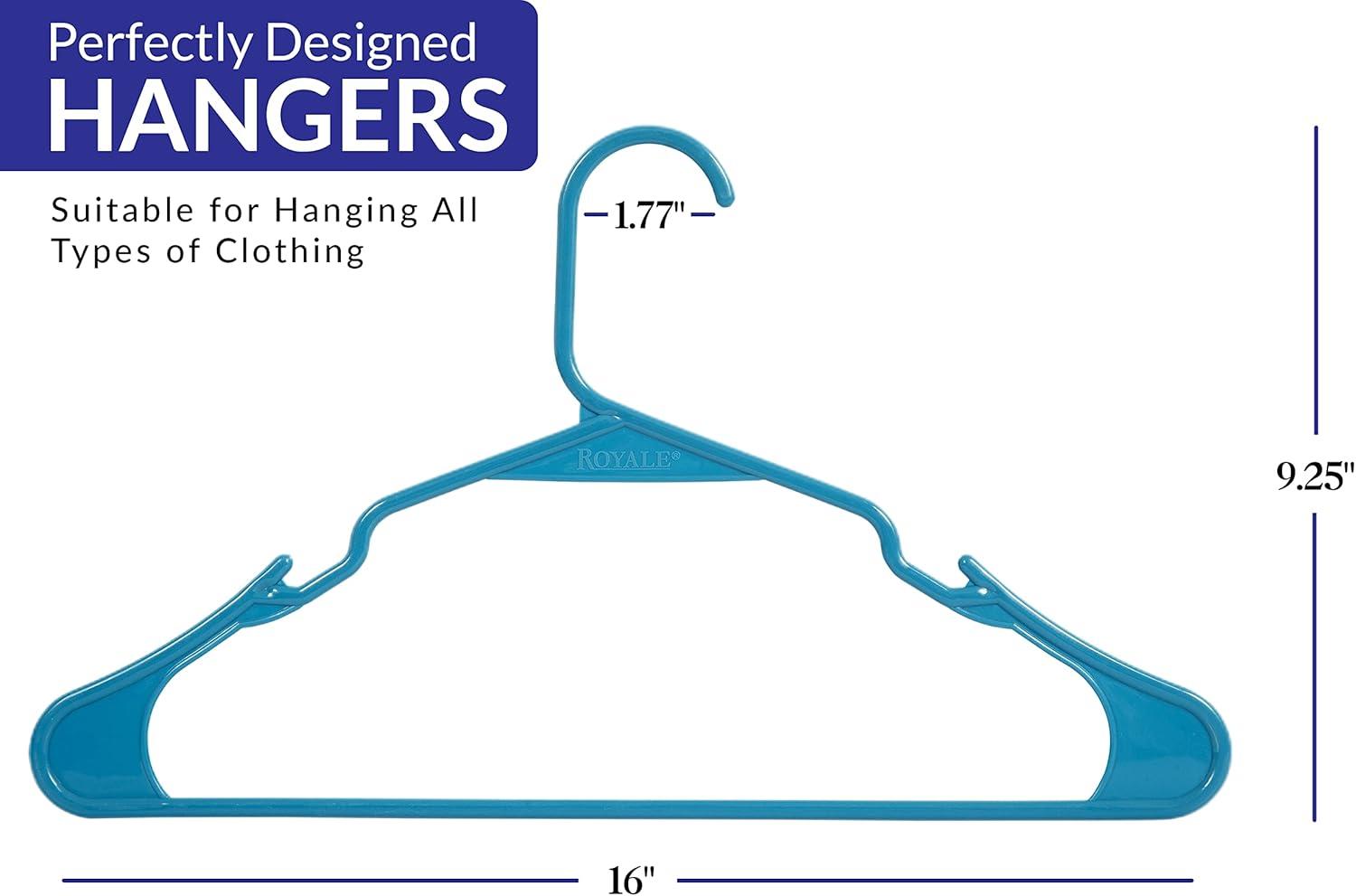 Royale 60 Pack Blue Heavy Duty Plastic Hangers