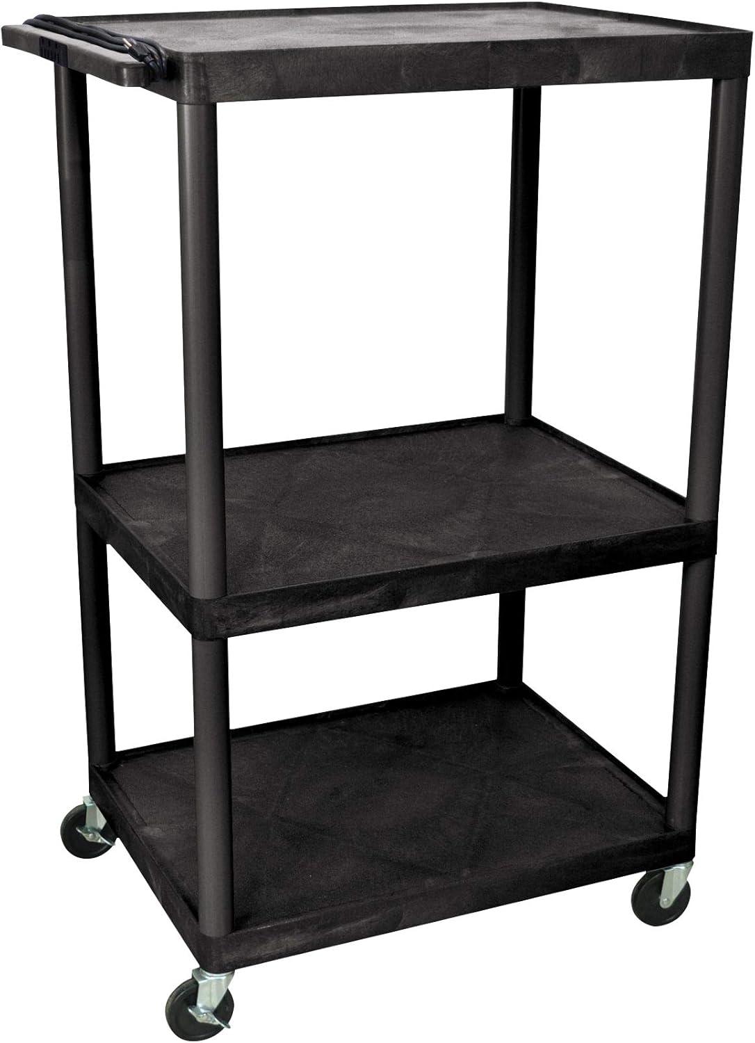 Tuffy High Low Priced Open Shelf Table AV Cart with Electric