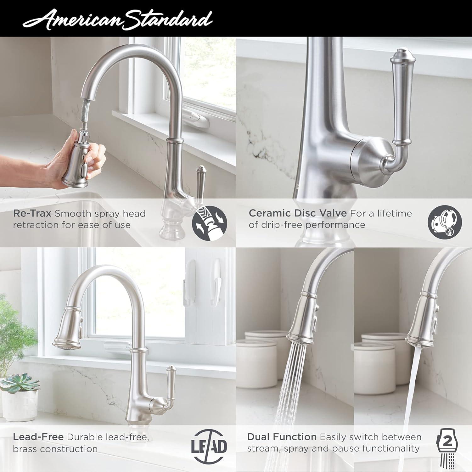 Delancey Pull Down Single Handle Kitchen Faucet With Accessories