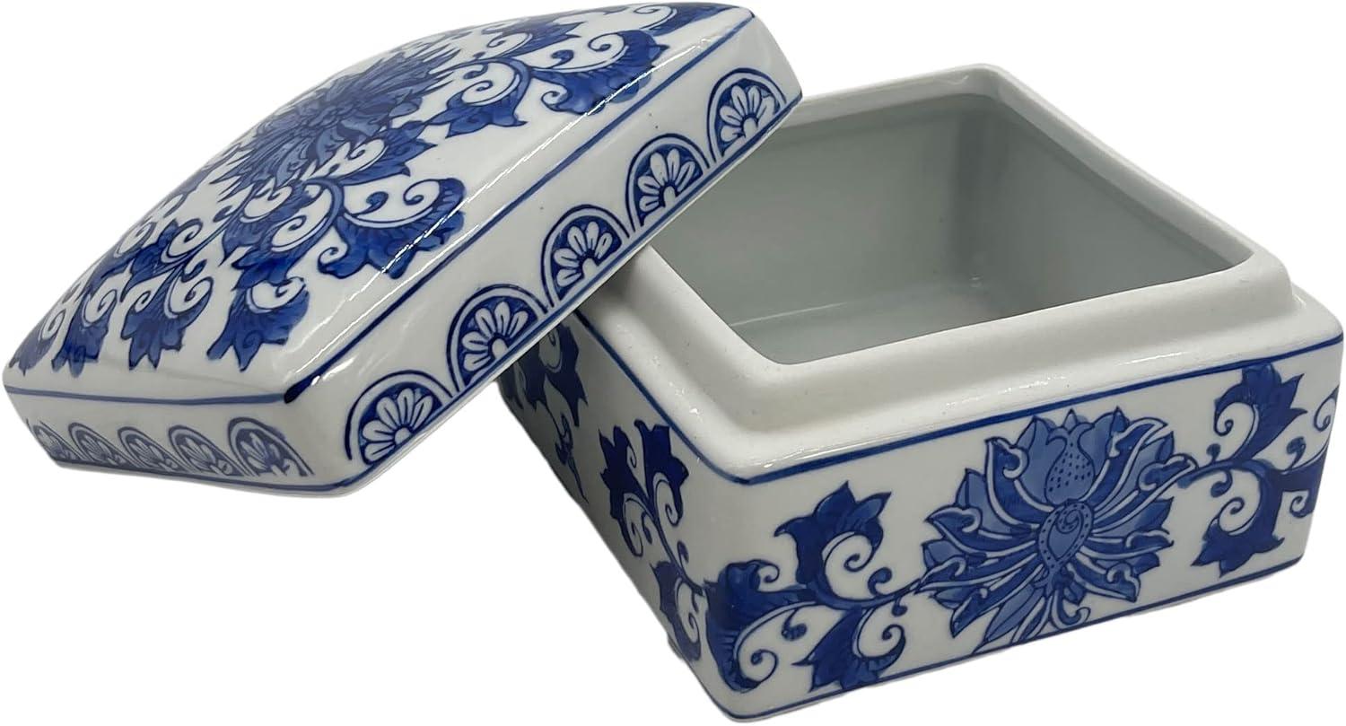 Chinoiserie Square Ceramic Box