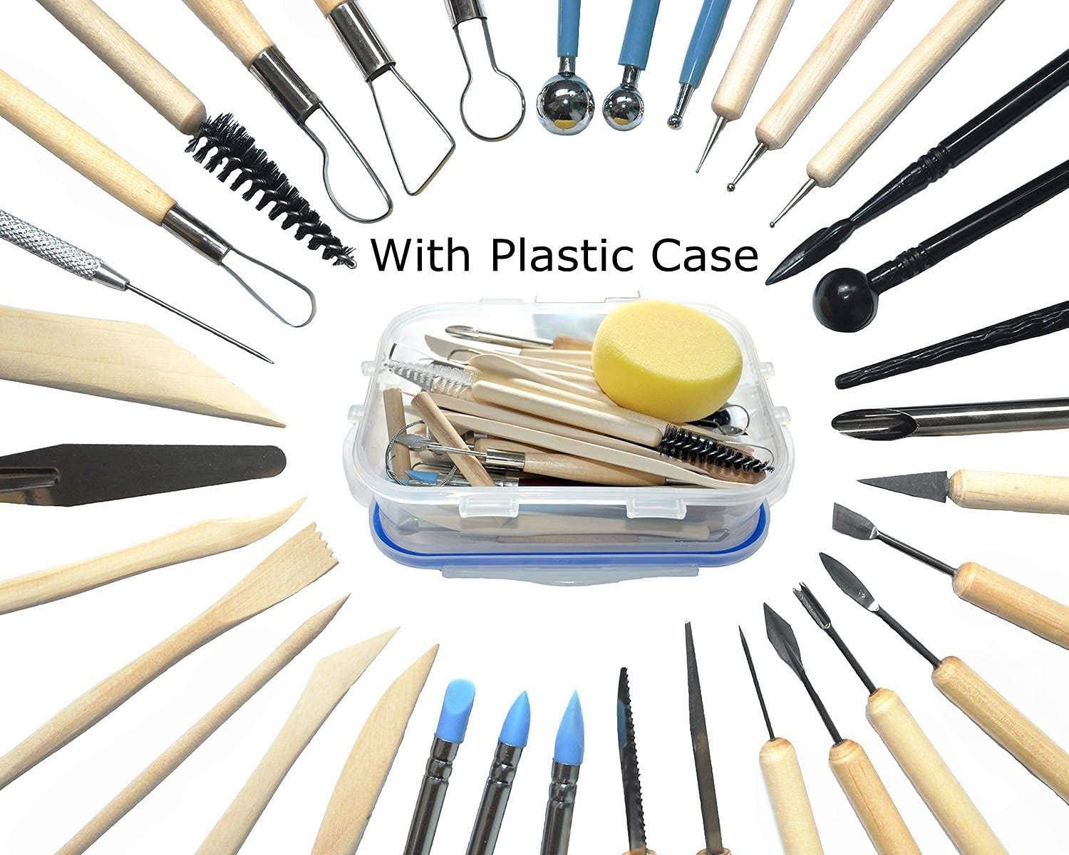 57-Piece Wooden and Stainless Steel Pottery Sculpting Tool Set