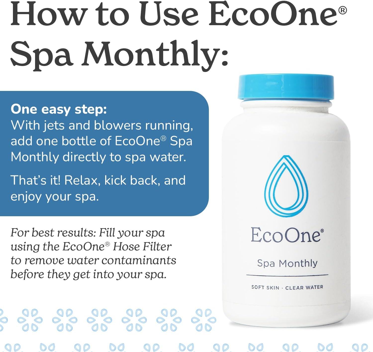 EcoOne Spa Monthly, Spa & Hot Tub Water Conditioner, 8 oz