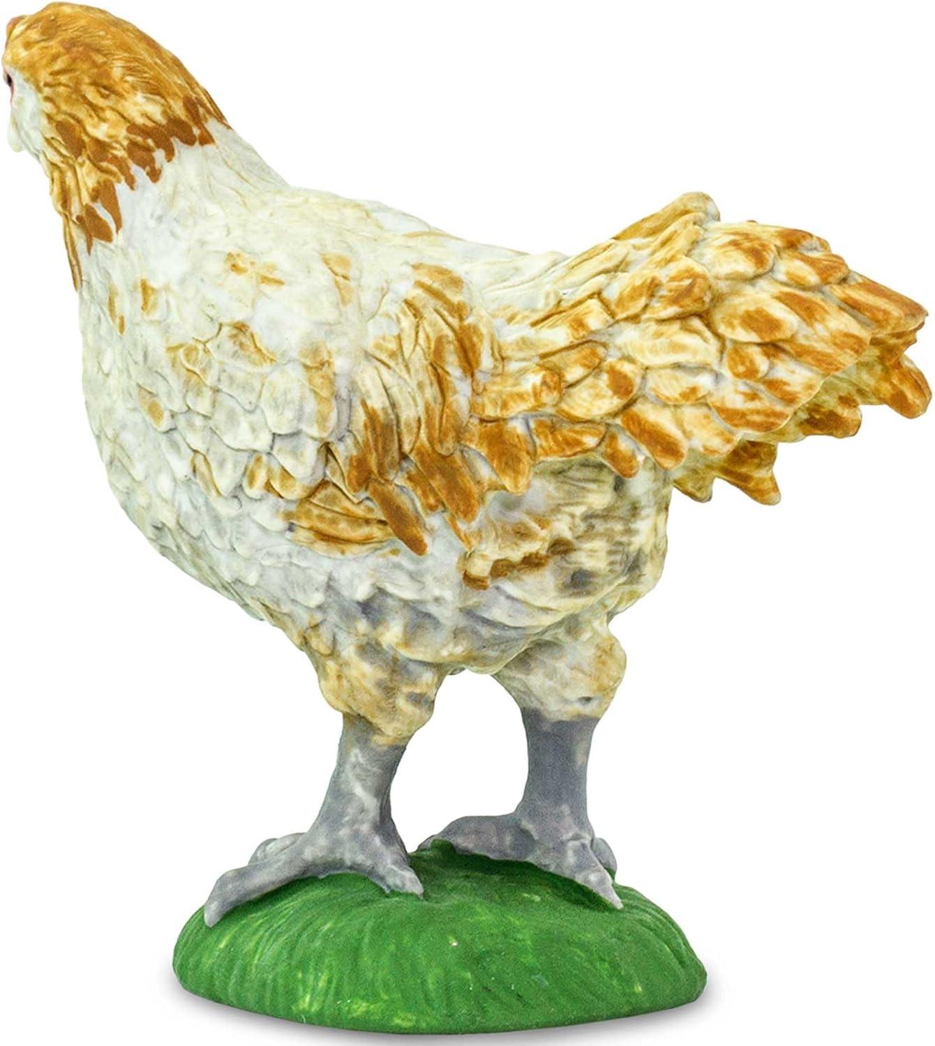 Safari Ltd. Ameraucana Chicken Figurine - Detailed 2.25" Plastic Model Figure - Fun Educational Farm Play Toy for Boys, Girls & Kids Ages 3+