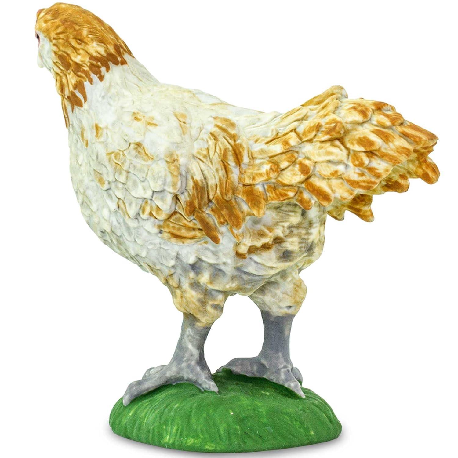 Safari Ltd. Ameraucana Chicken Figurine - Detailed 2.25" Plastic Model Figure - Fun Educational Farm Play Toy for Boys, Girls & Kids Ages 3+