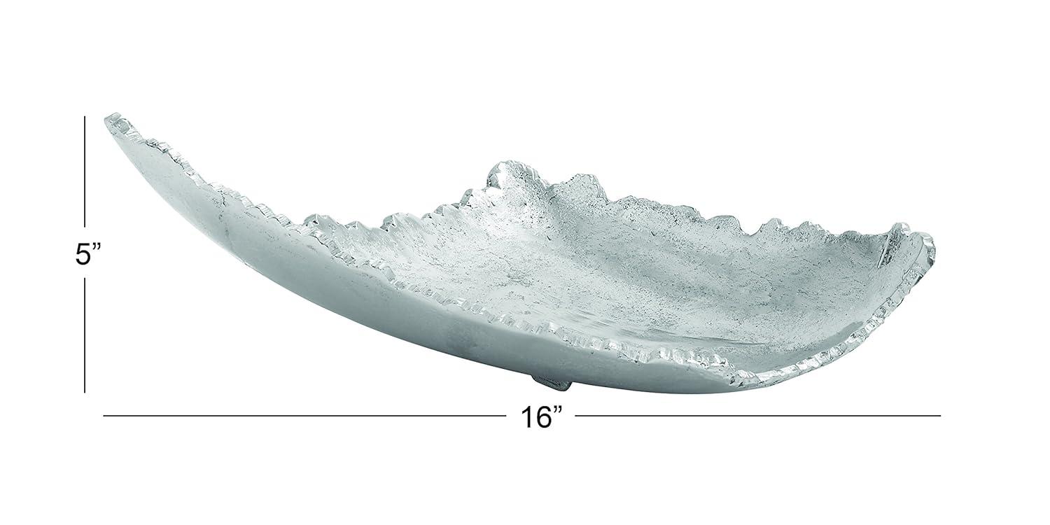 CosmoLiving by Cosmopolitan Aluminum Metal Live Edge Silver Decor Tray