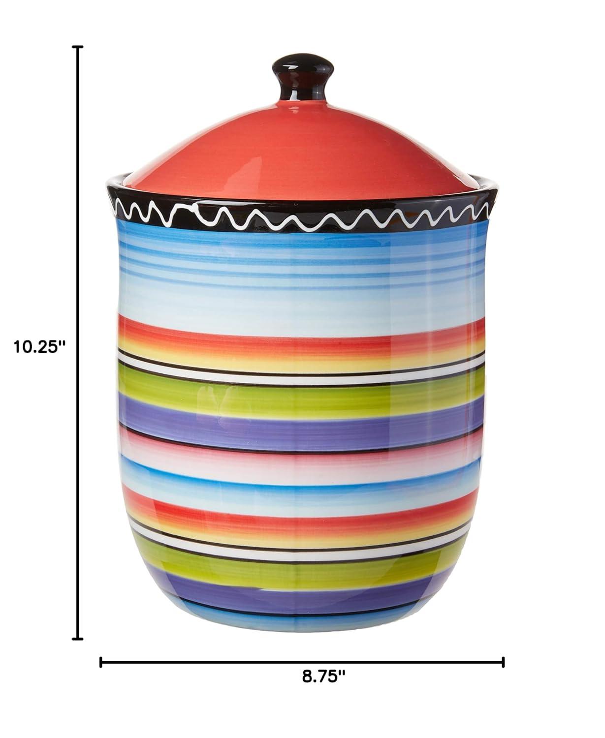 Tequila Sunrise Multi-Colored Glazed Earthenware Canister Set (3-Piece)