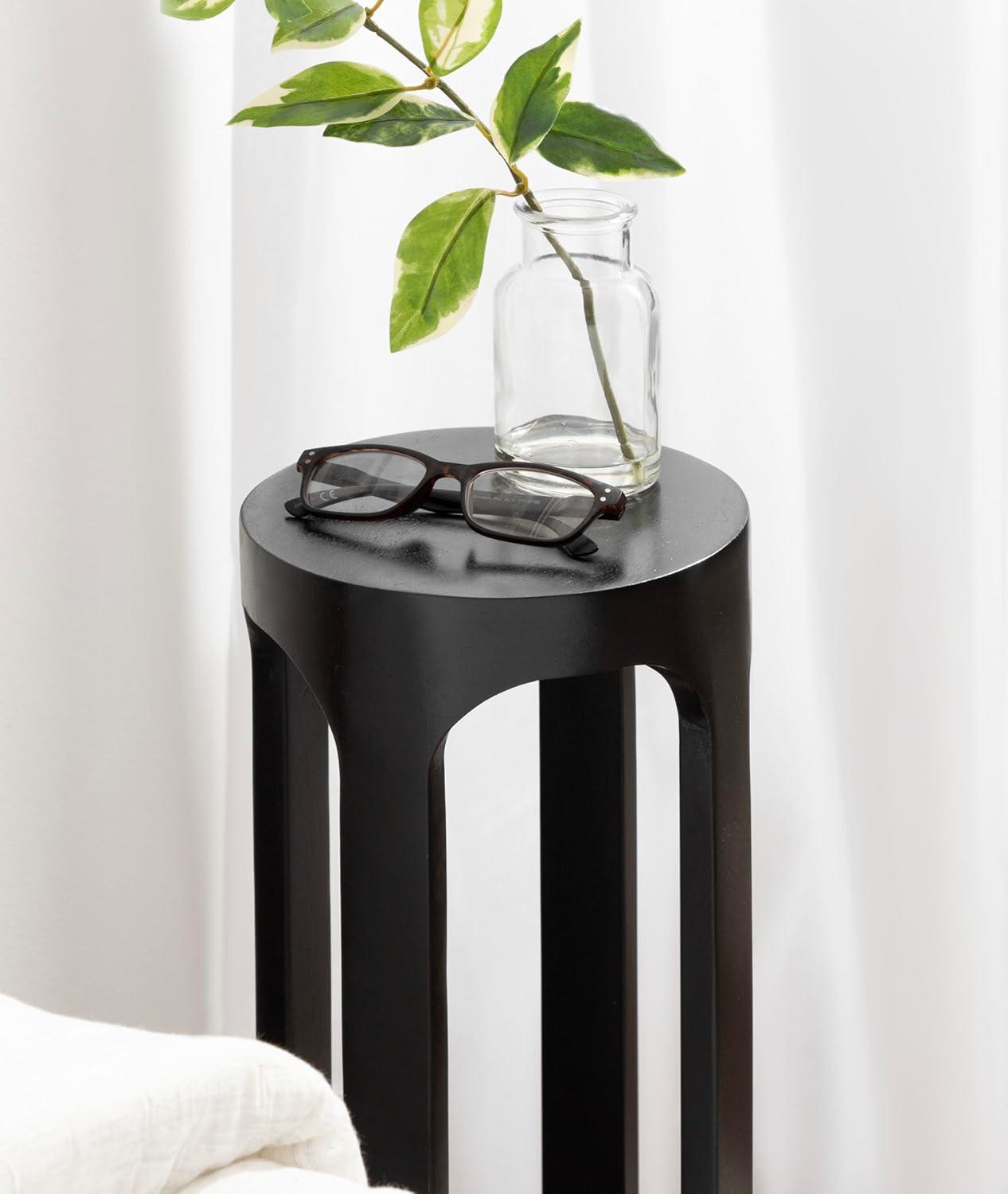 Kate and Laurel Dahl Wood Drink Table, 8x8x23, Black