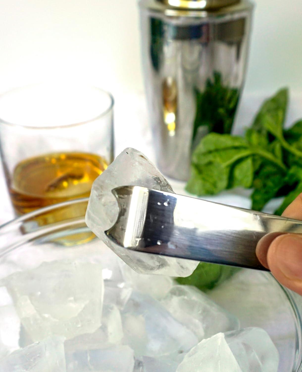 RSVP International Endurance® Cocktail Ice Tongs, Stainless Steel, 5.25" | Modern Design & Appeal | Dishwasher Safe