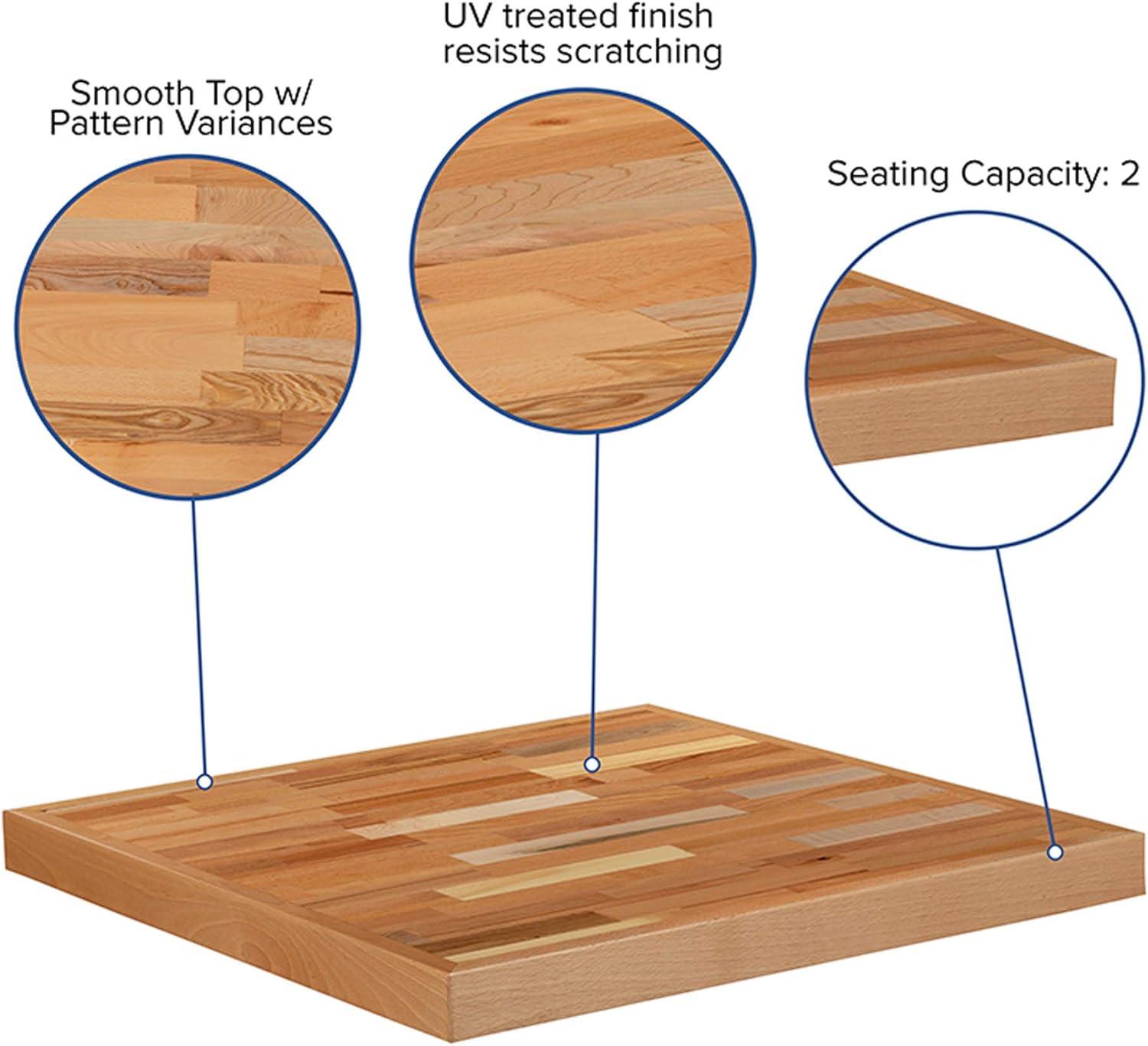 Mayfair Square Butcher Block Style Table Top - Restaurant Table Top