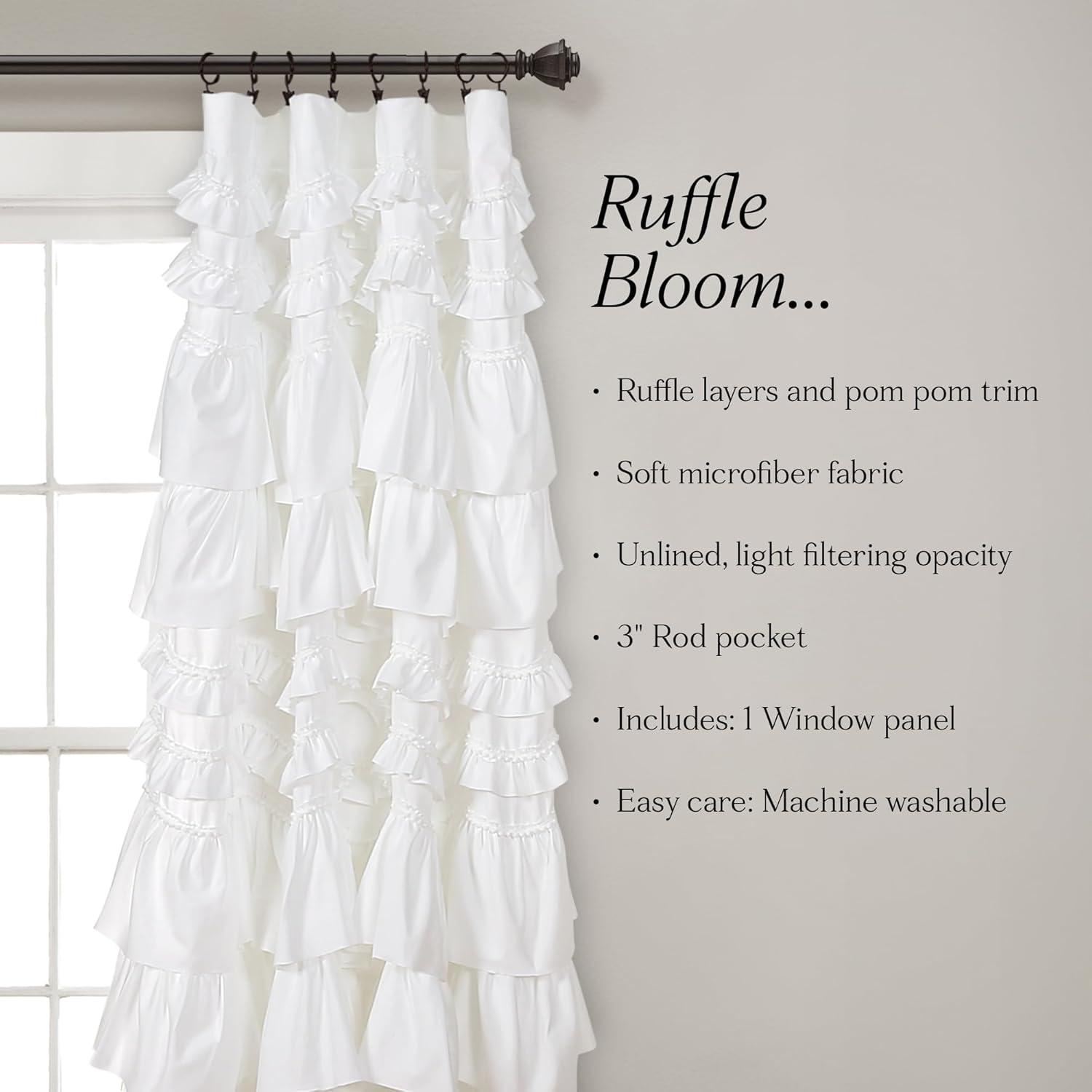 Lush Decor Kemmy Polyester Semi Sheer Curtain Single Panel