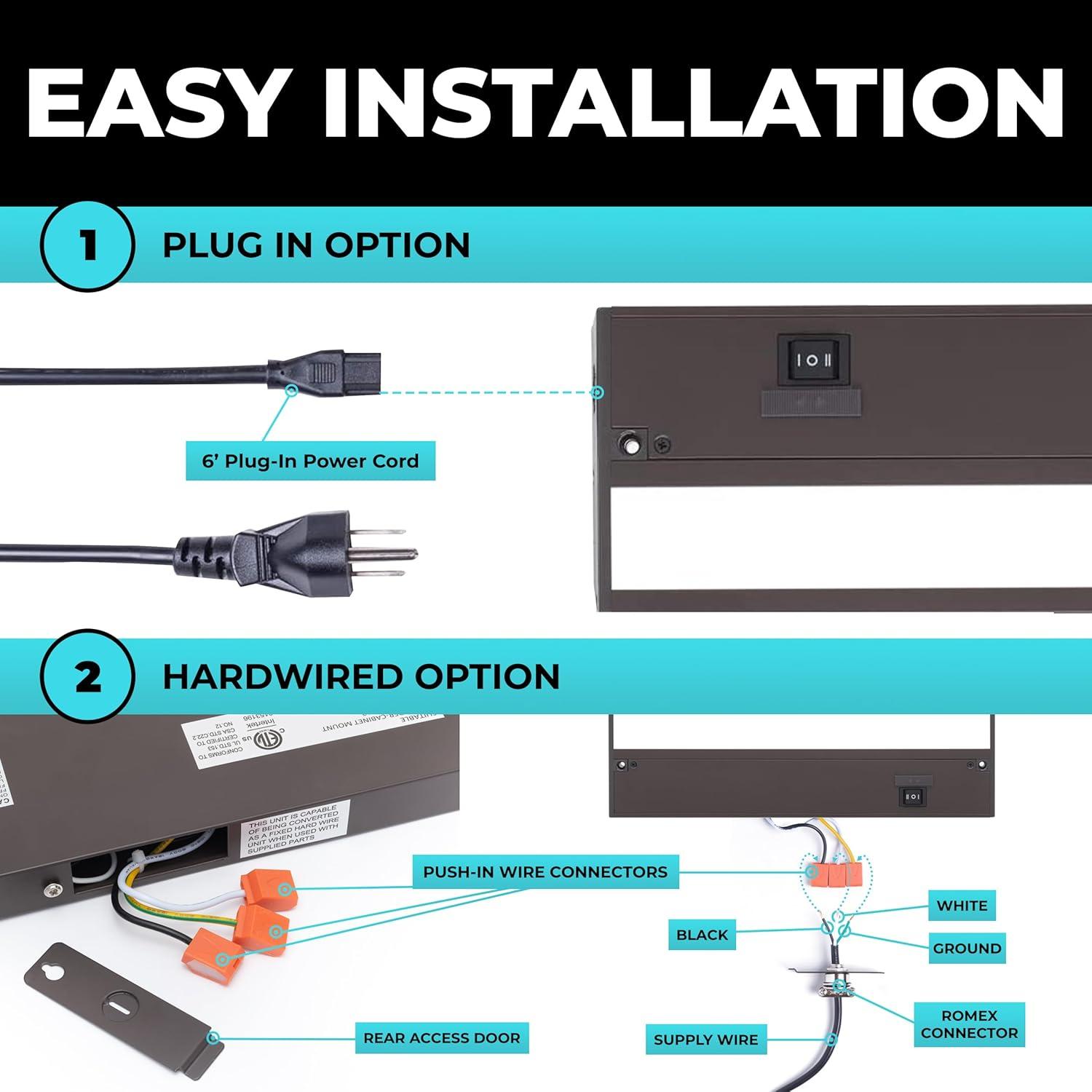 Bronze 24-Inch Dimmable LED Under Cabinet Light