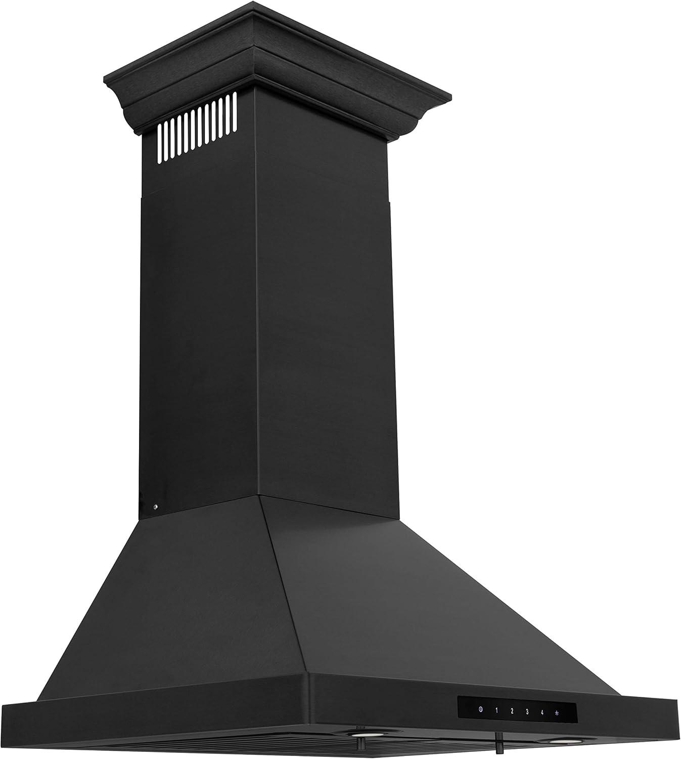 ZLINE 24 in. Convertible Vent Wall Mount Range Hood in Stainless Steel W/ Crown Molding (KBCRN-24)