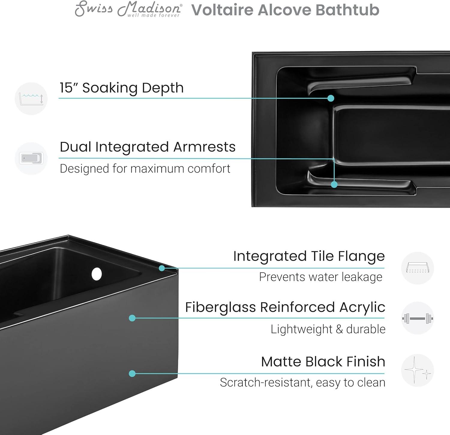Voltaire 60" x 32" Alcove Bathtub with Apron