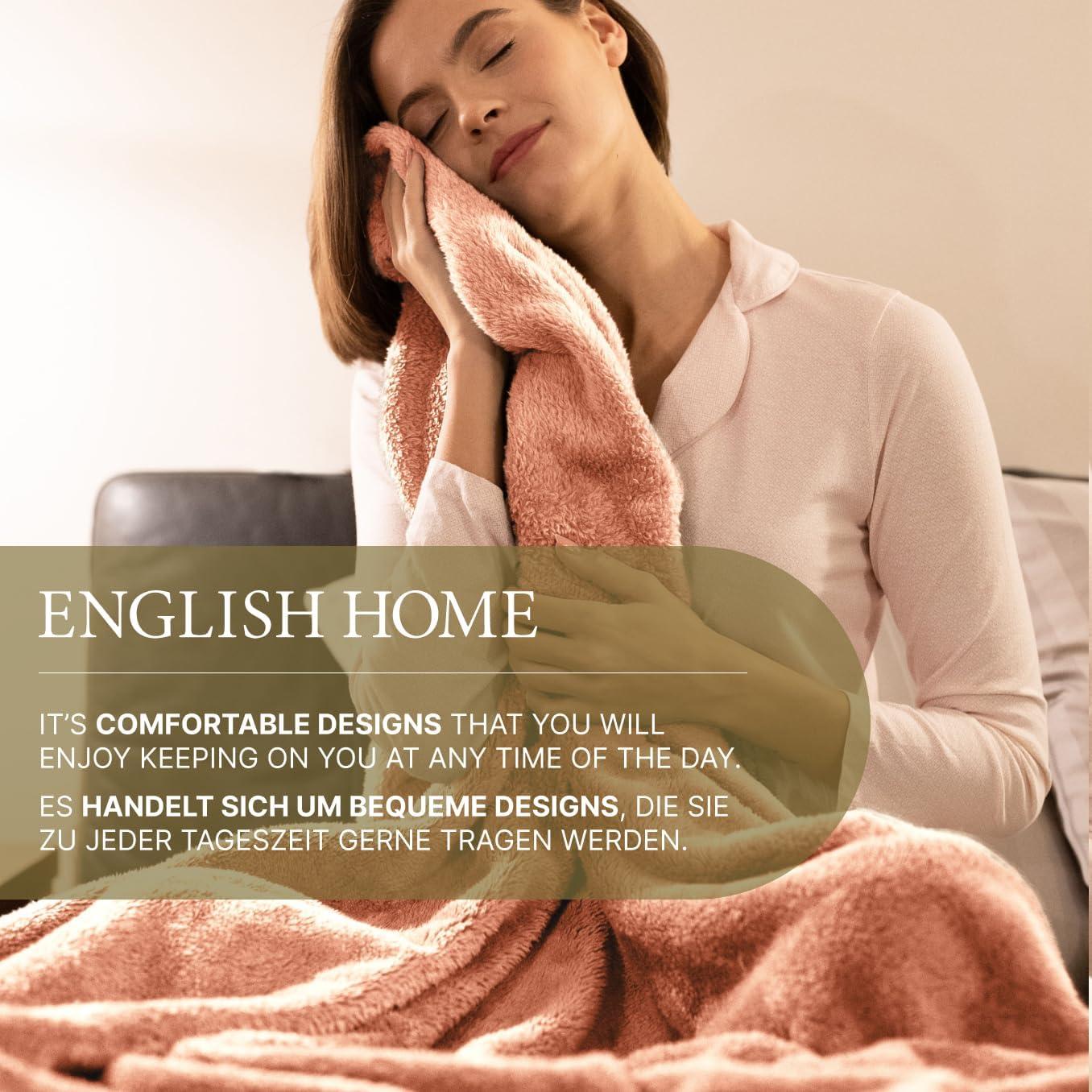 English Home Terracotta Fleece Throw, 51" x 67"