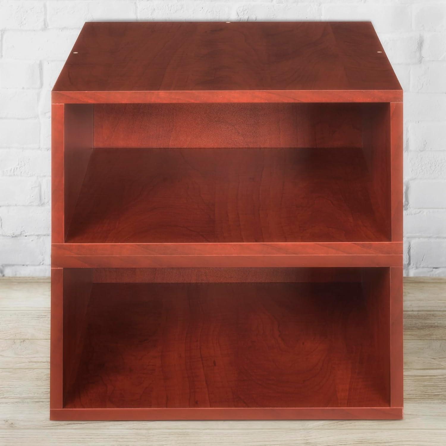 Niche Cubo Storage Organizer Open Bookshelf Set- 2 Half Size Cubes- Warm Cherry