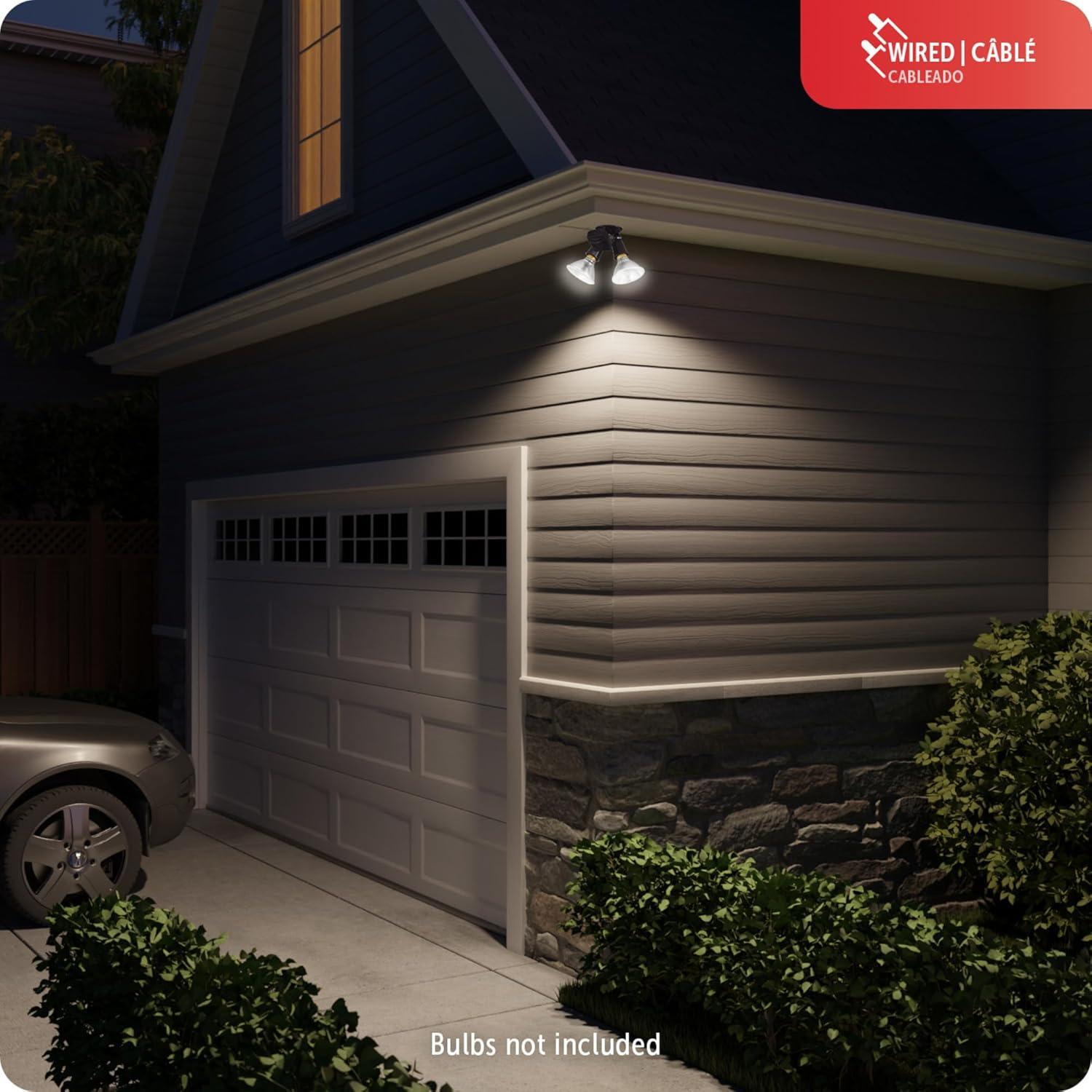 Bronze Dual Head LED Motion Sensor Outdoor Floodlight