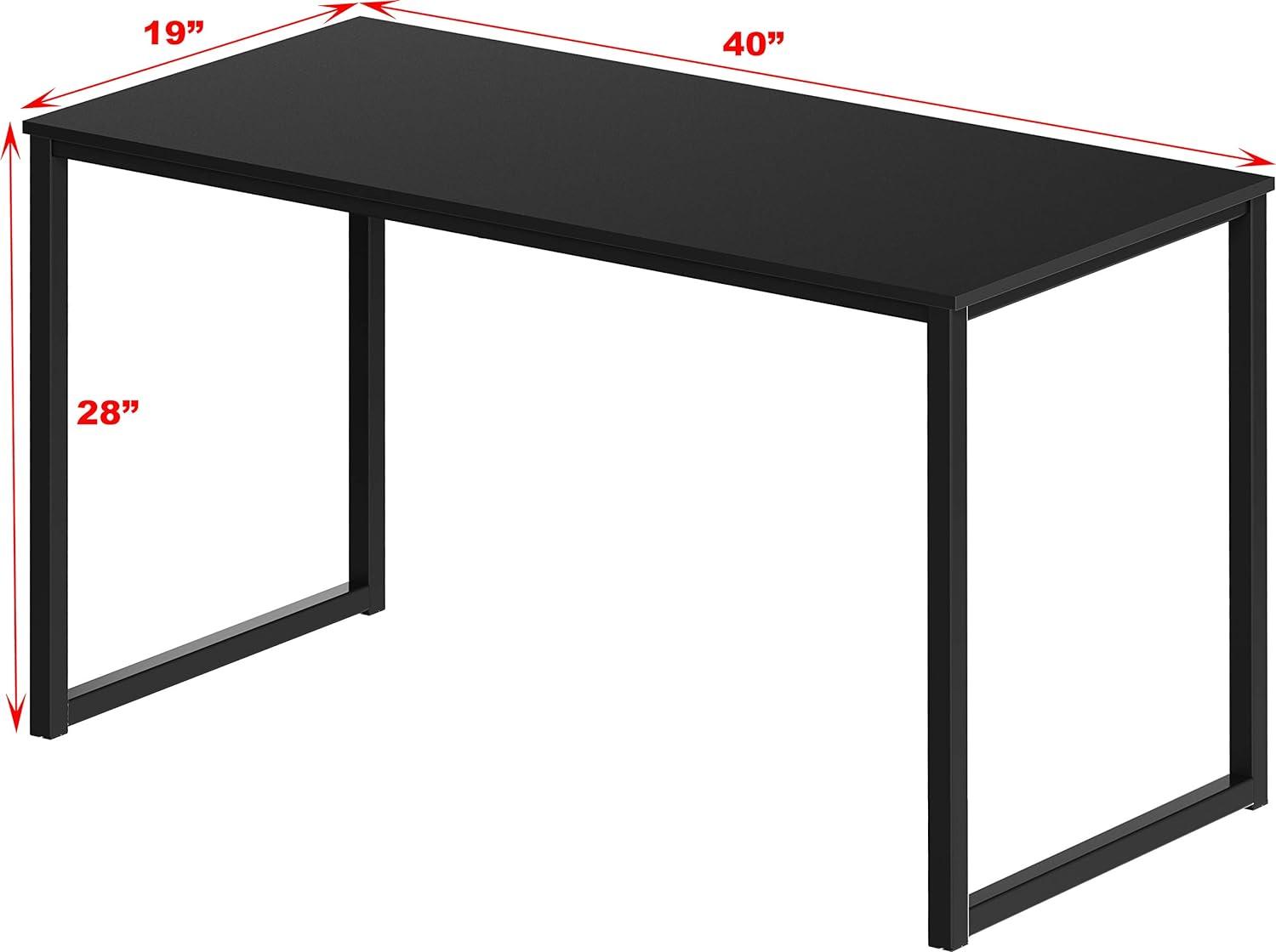 Black Wood Composite Rectangular Computer Desk with Drawer