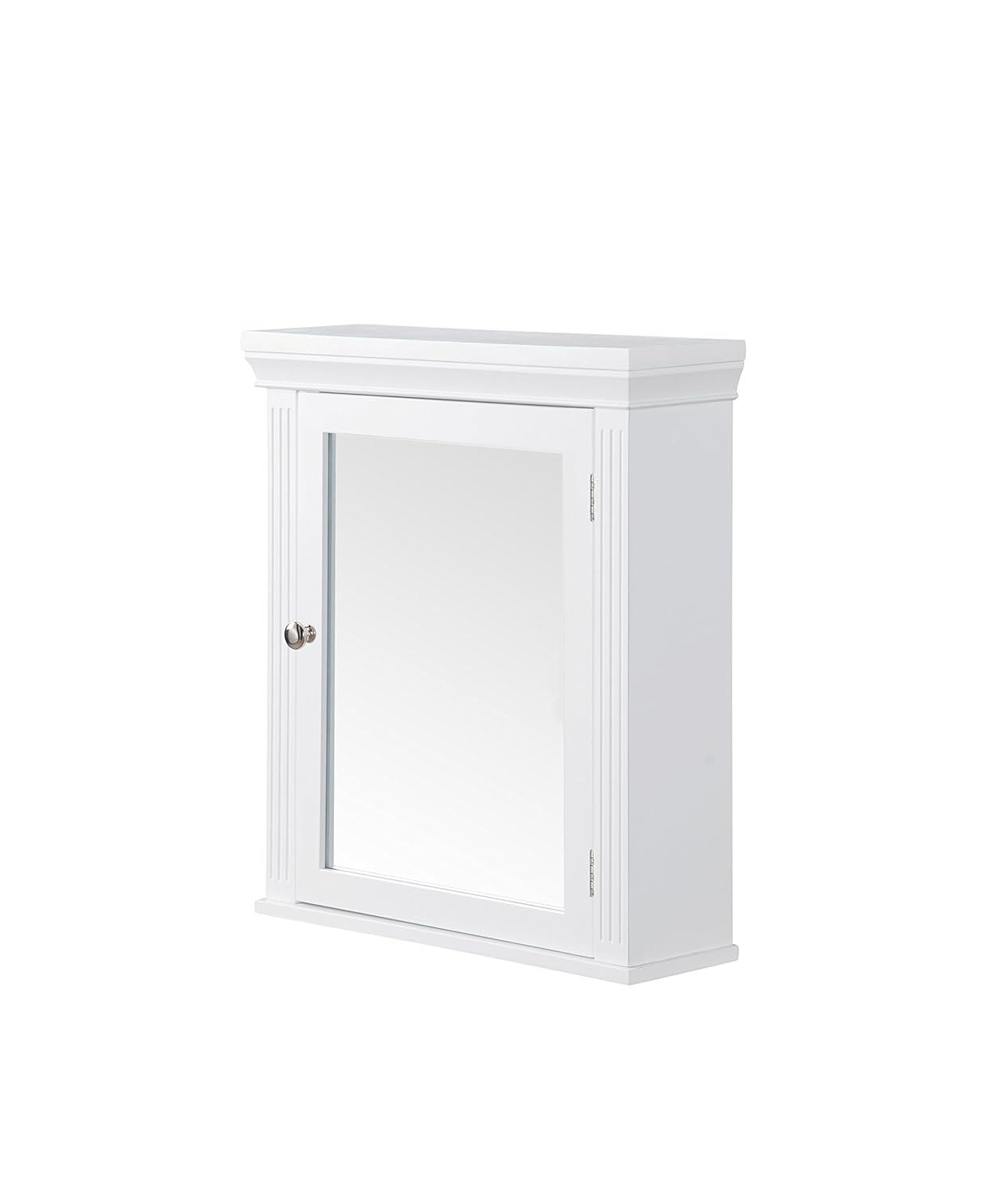 Chestnut Medicine Wall Cabinet White - Elegant Home Fashions: Teamson Home, Chrome Hardware, Adjustable Shelf