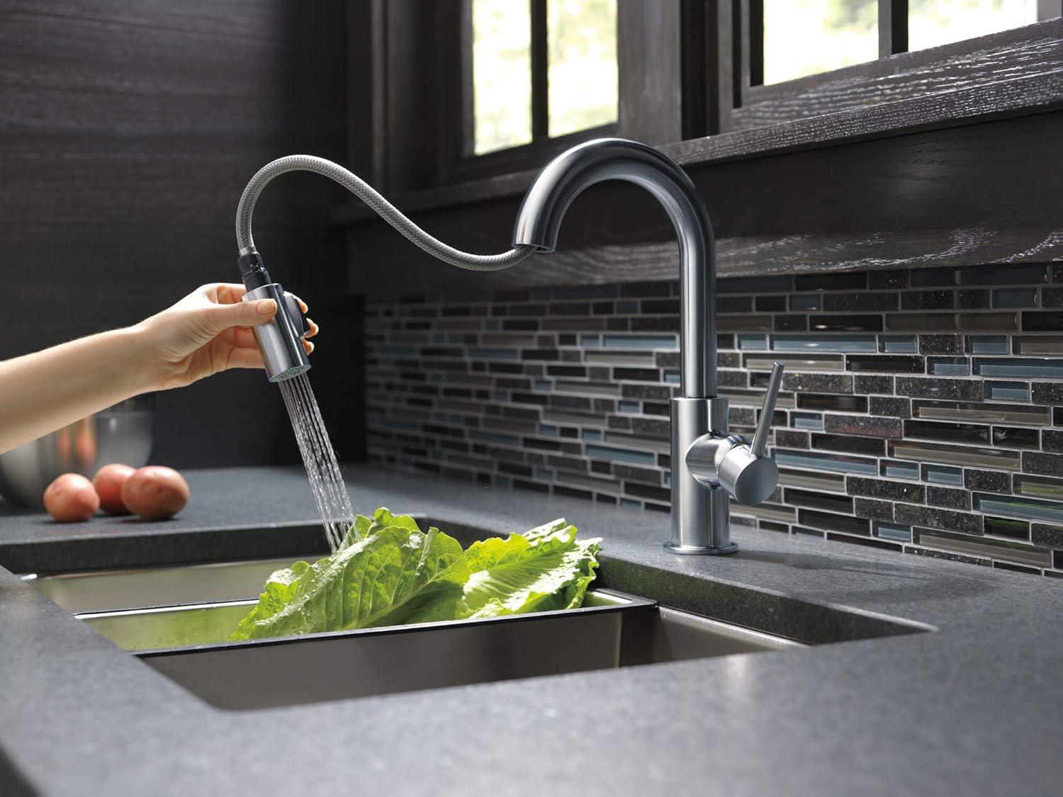 Stainless Steel Single Handle Pull-Down Bar Faucet