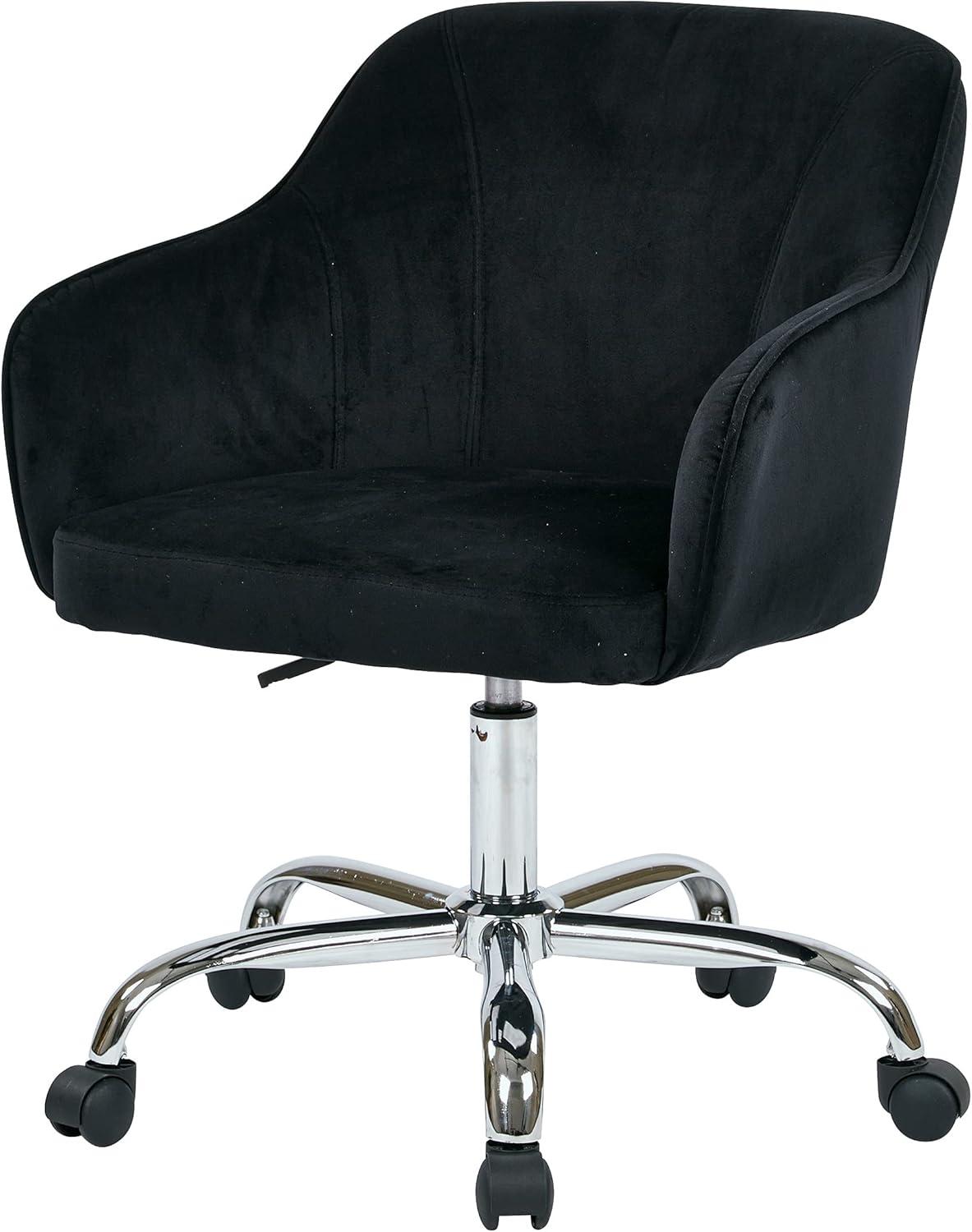 OSP Home Furnishings Bristol Task Chair with Black Velvet Fabric