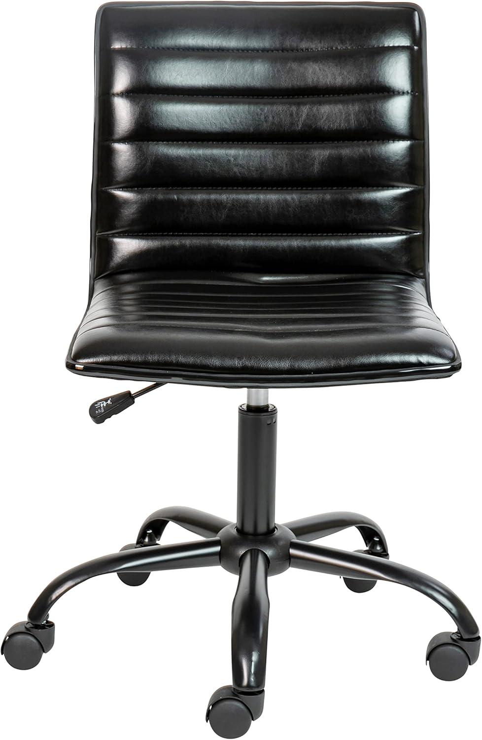 Flash Furniture Merchiston Low-Back Modern Ribbed Upholstered Vinyl Swivel Desk Chair by Flash Furniture
