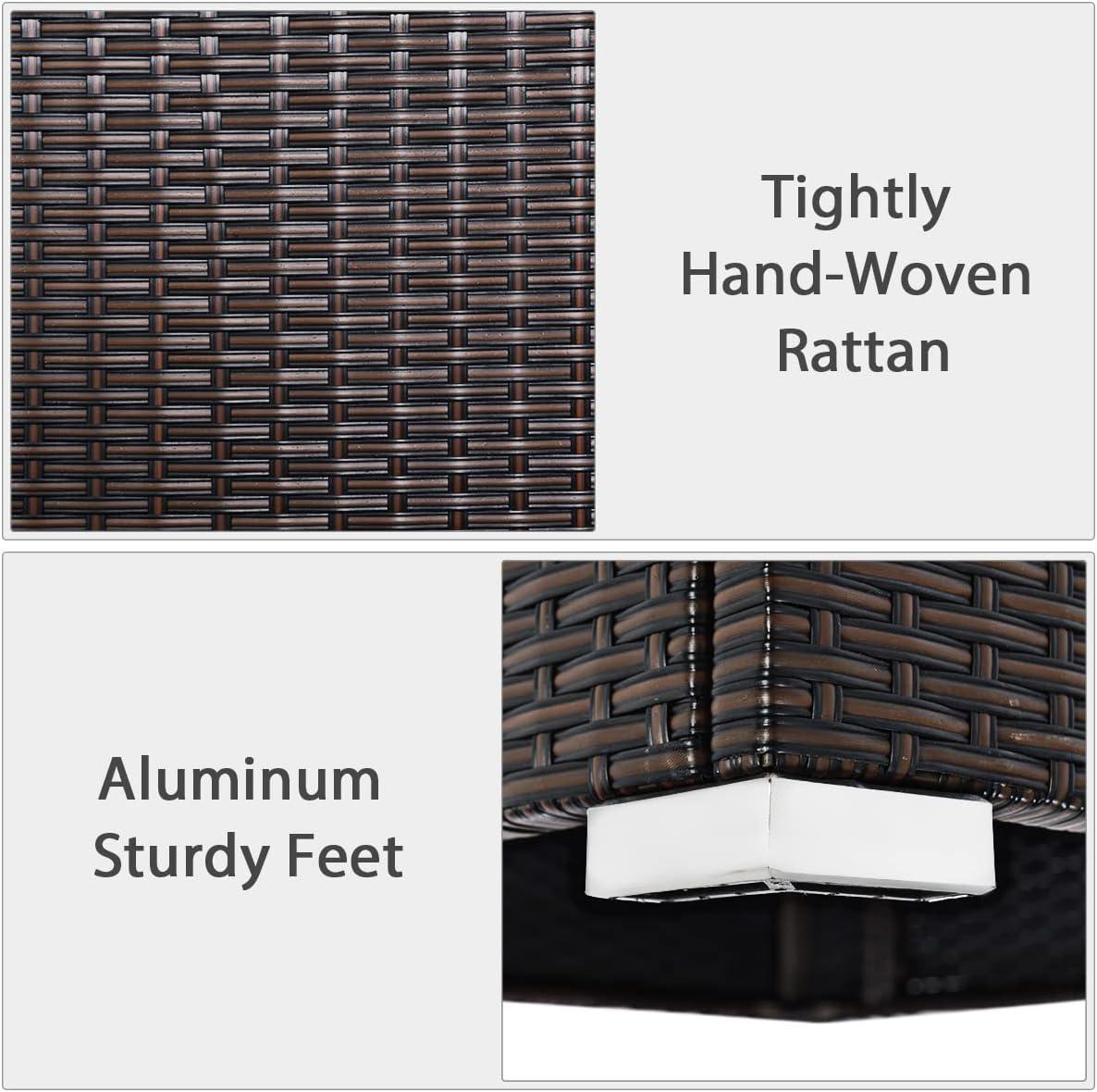 Costway 2PCS Patio Rattan Armless Sofa Sectional Furniture Conversation W/Black Cushion