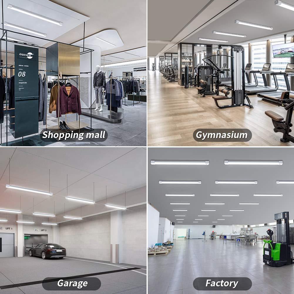 Airand LED Shop Lights for Garage 4FT with Plug, Utility Linkable LED Tube Light 5000K Under Cabinet Lighting,3600 LM LED Ceiling and Closet Light 36W, Corded Electric with ON/Off Switch
