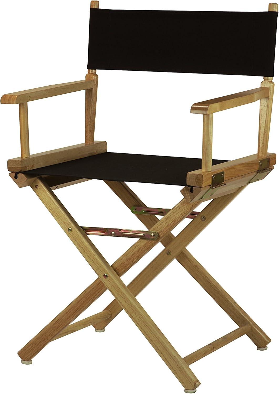 Casual Home 18" Director's Chair Natural Frame-Black Canvas