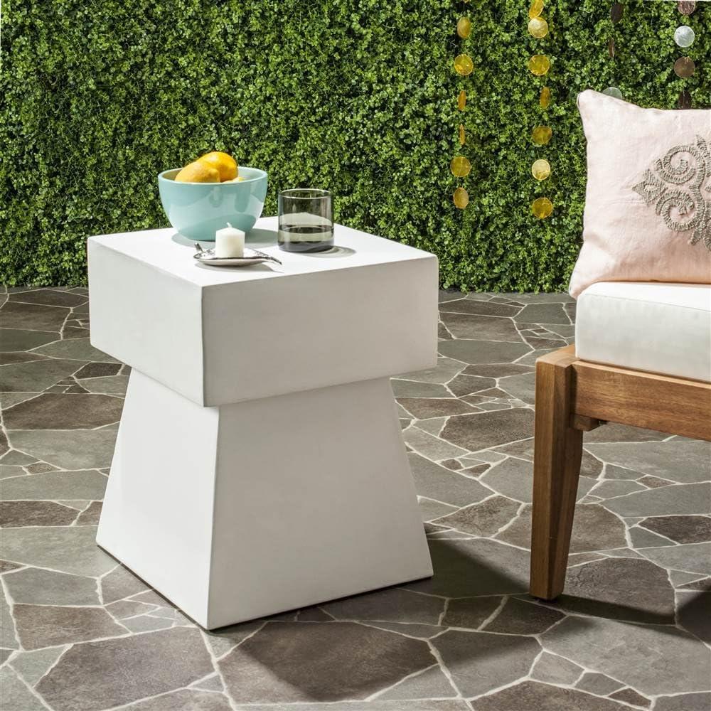Zen Indoor/Outdoor Mushroom Modern Concrete 181 Inch H Indoor/Outdoor Accent Table - Ivory - Safavieh