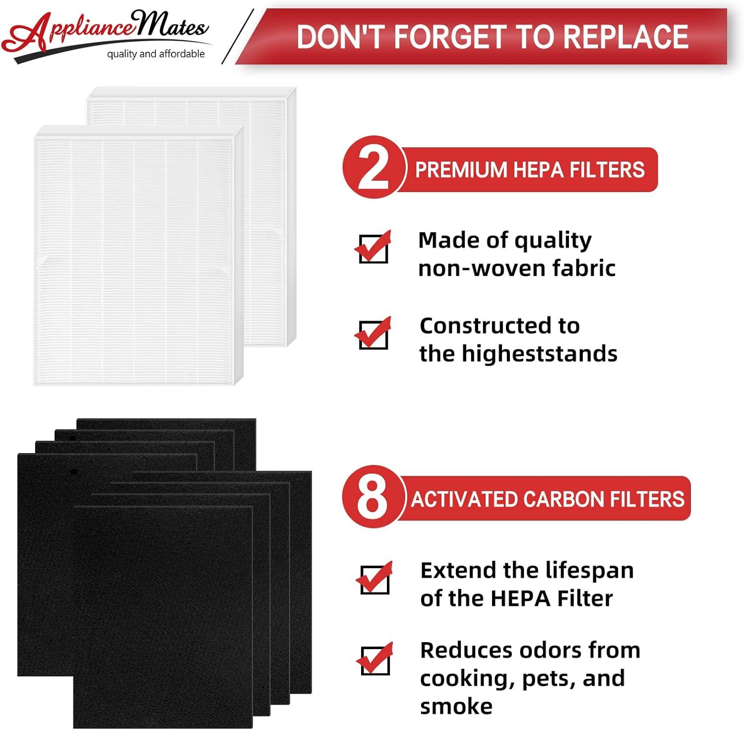 White and Black HEPA Activated Carbon Air Purifier Filters