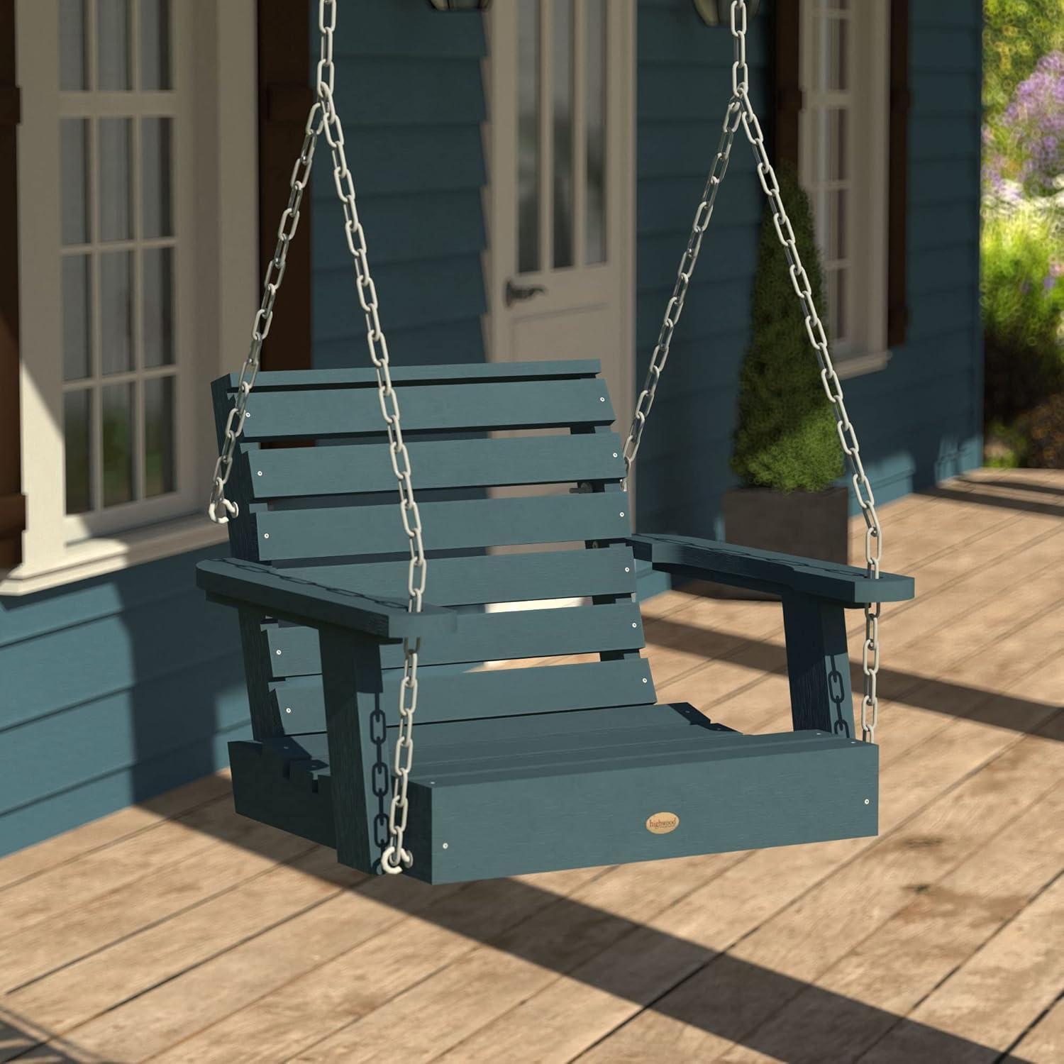 highwood Weatherly Single Seat Porch Swing, Nantucket Blue