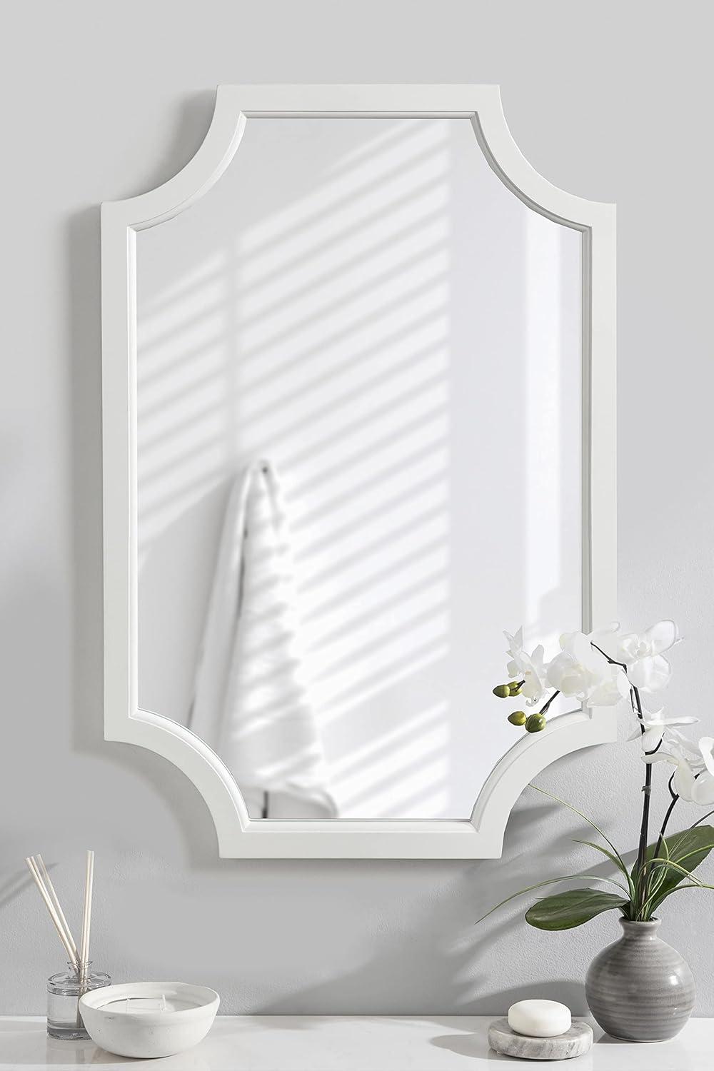 Kate and Laurel Hogan Wood Framed Mirror with Scallop Corners