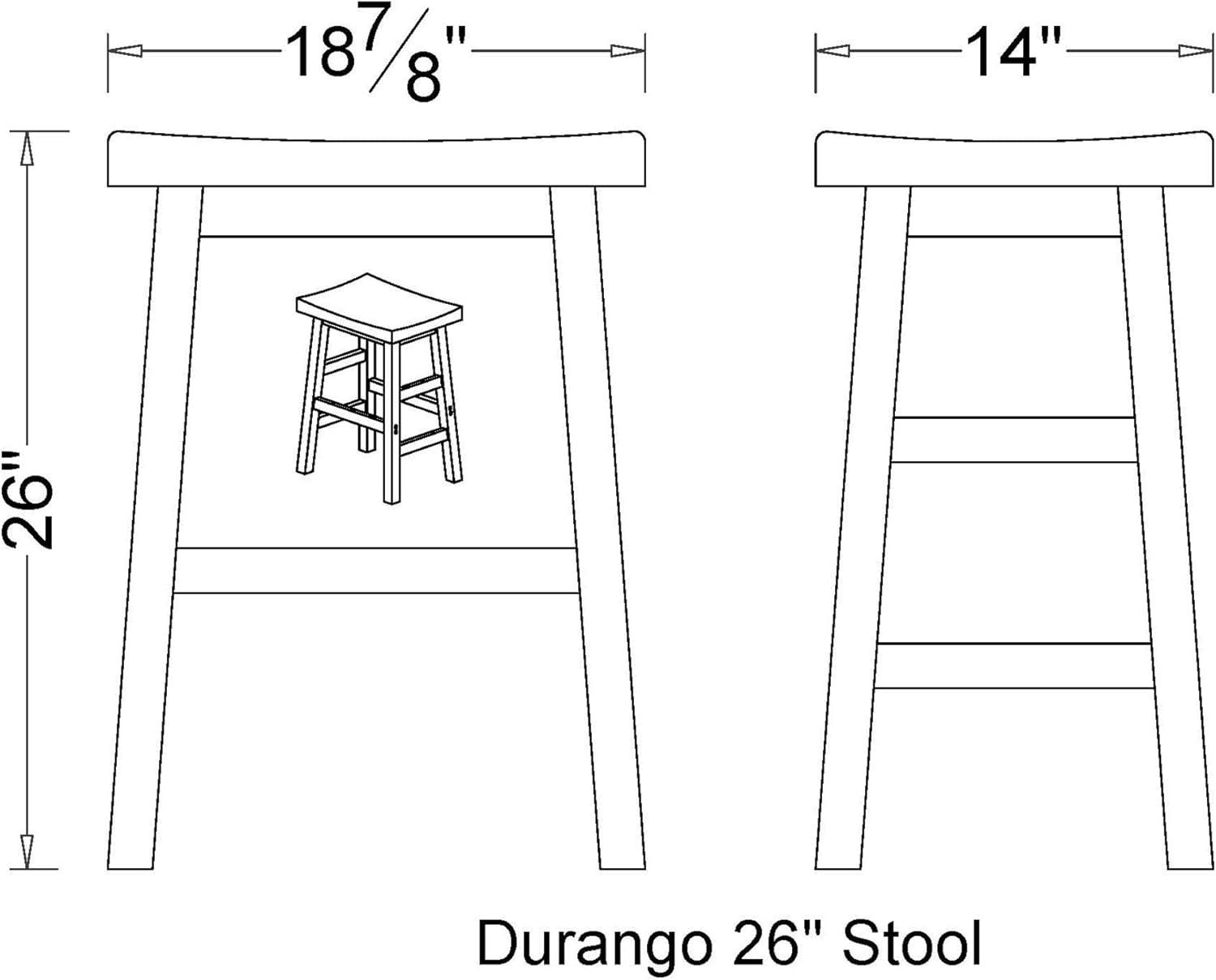 26" Durango Industrial Wood Counter Height Barstool Dark Brown - Alaterre Furniture