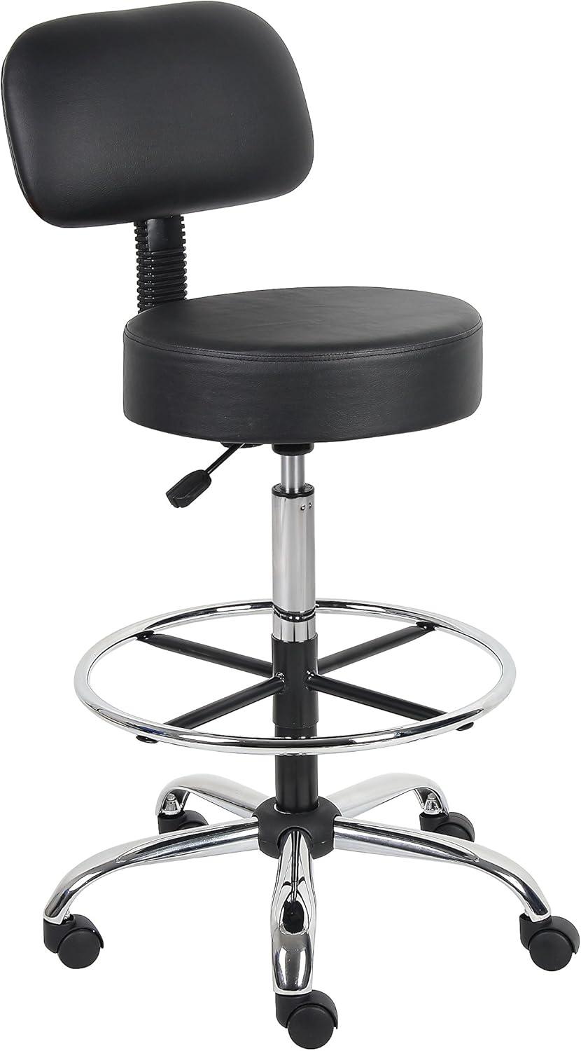 Medical/Drafting Stool with Back Cushion - Boss Office Products