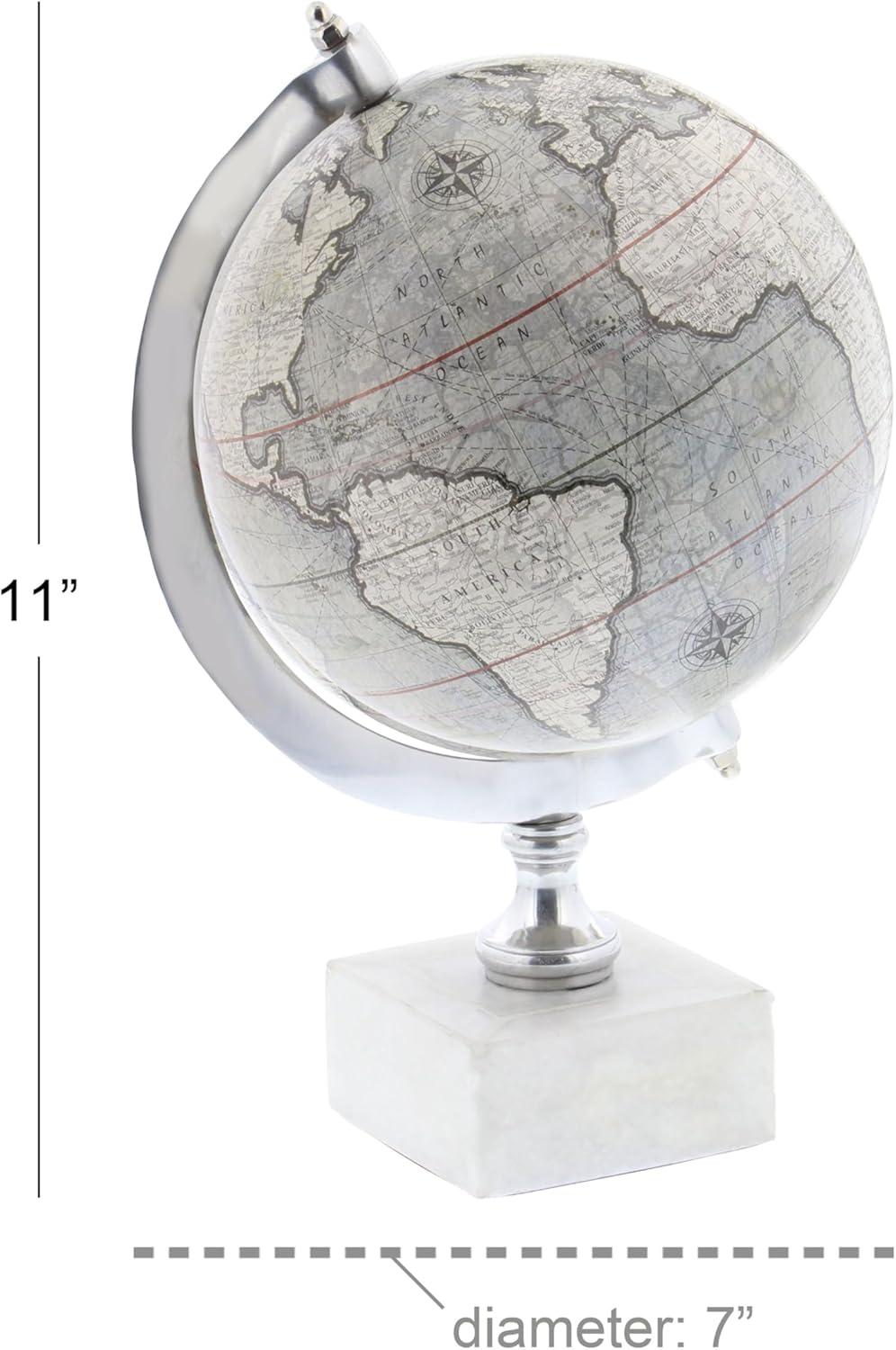 DecMode 7" White Globe with Marble Base