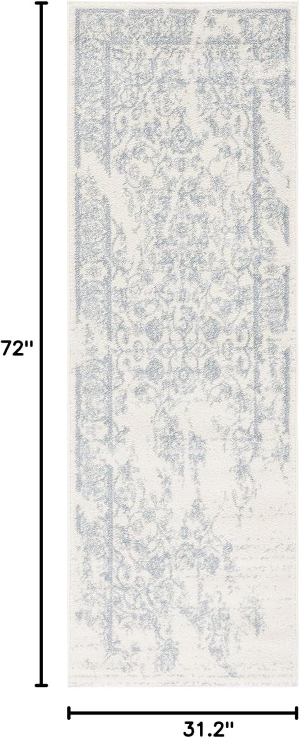 Adirondack ADR101 Power Loomed Runner Rug - Ivory/Slate - 2'6"x6' - Safavieh.