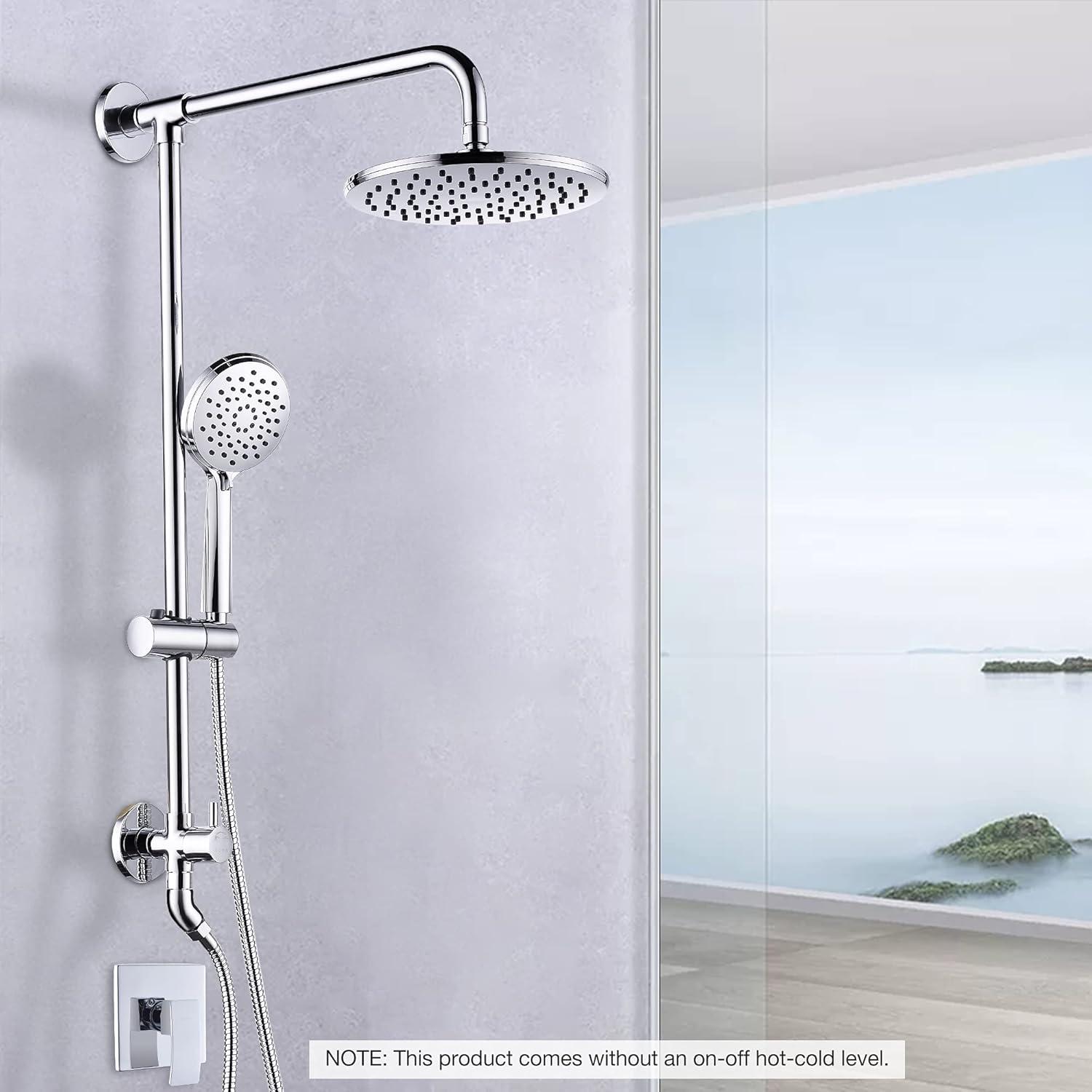 Chrome Dual Shower Head System with Adjustable Slide Bar