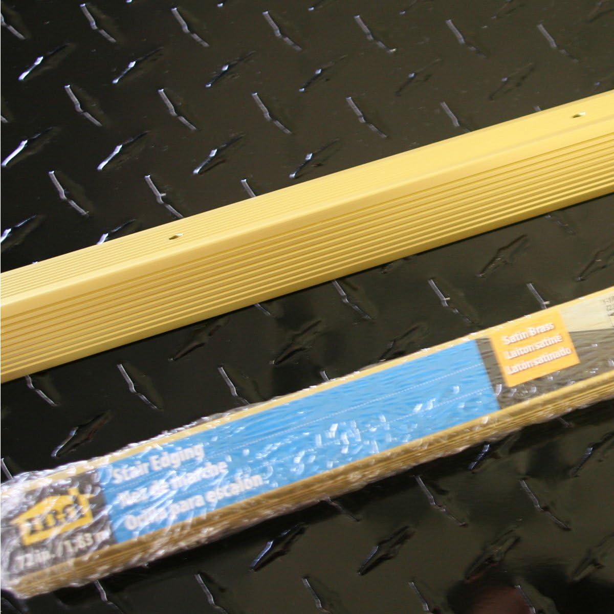 M-D Building Products 79103 1-1/8 In. X 1-1/8 In. X 72 In. Satin Brass Aluminum Stair Edging w/ Screw Nails