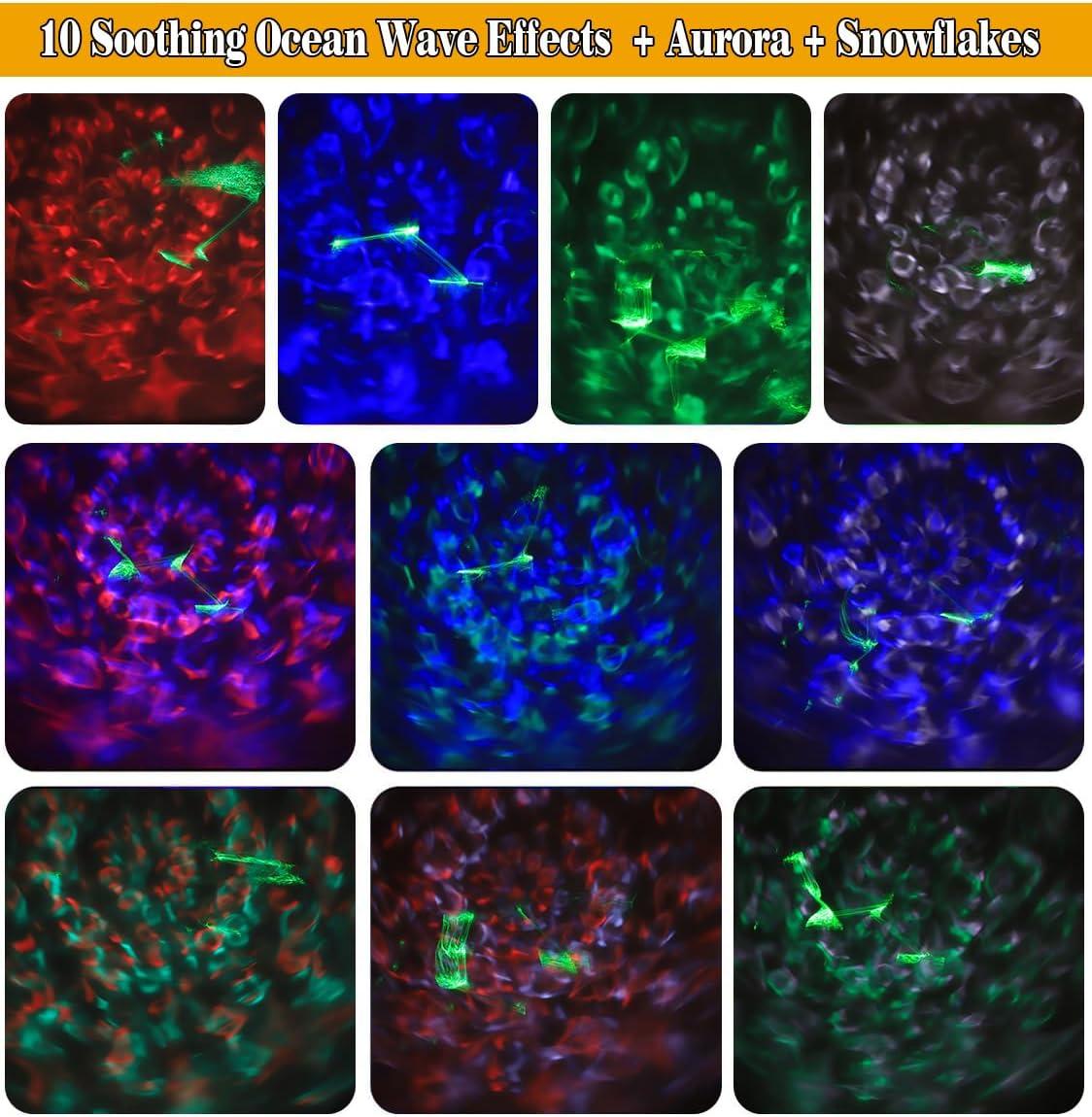 Halloween Projector Lights Outdoor,Christmas Decorations Holiday Projector,Water Wave Ocean Effect Night Light with Remote,Waterproof LED Landscape Light for Wedding Garden Wall Tree Decoration