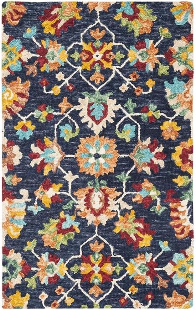 Aspen APN510 Hand Tufted Indoor Accent Rug - Navy/Red - 2'x3' - Safavieh