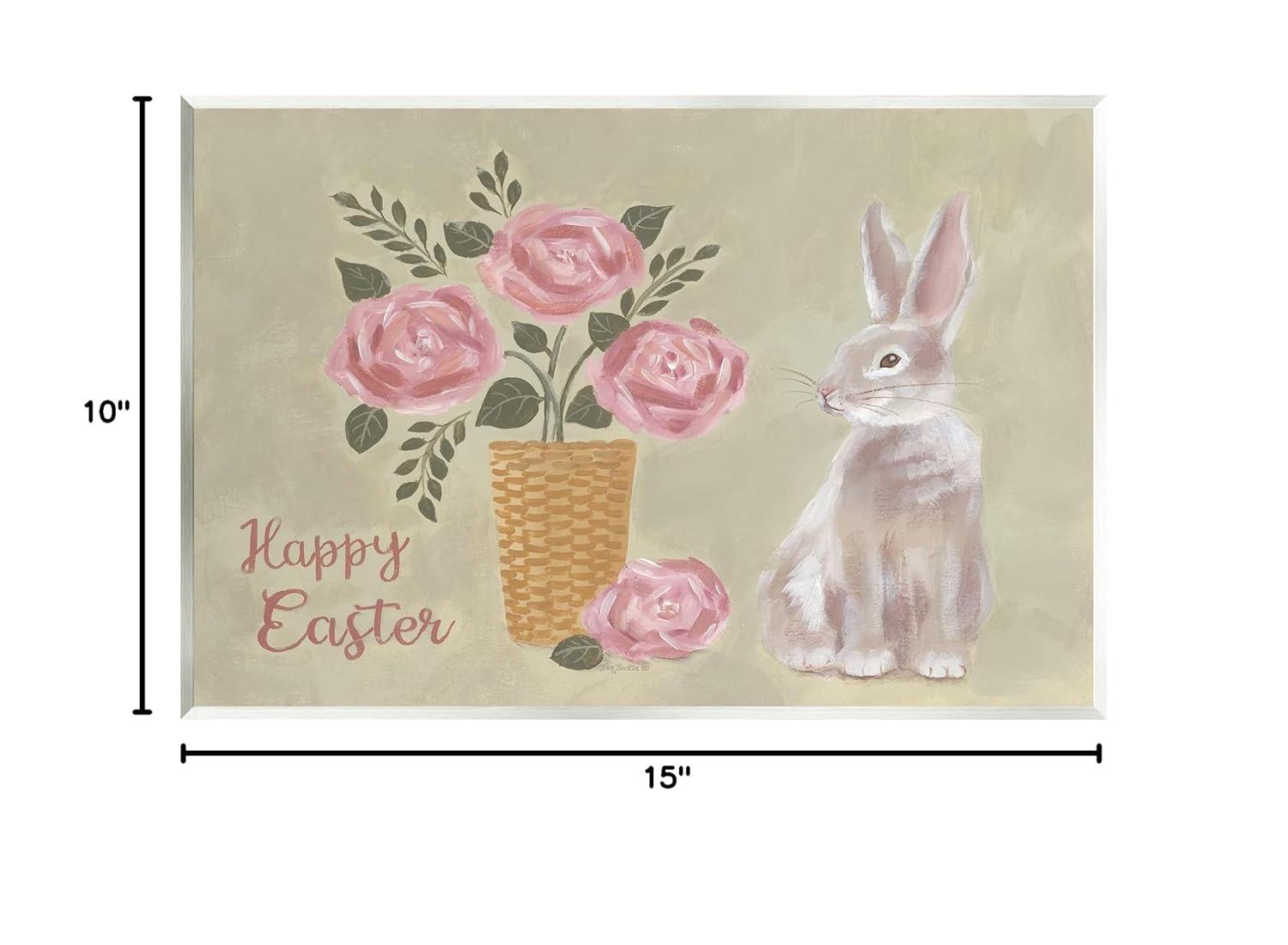 Stupell Industries " Happy Easter Bunny Rose Bouquet " by Pam Britton