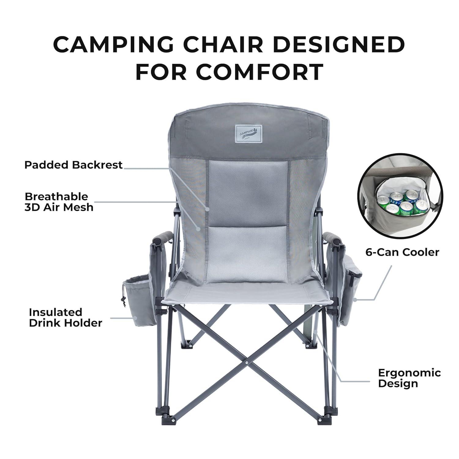 Camphor Designs Silla de Camping Plegable Portátil Resistente para Adultos
