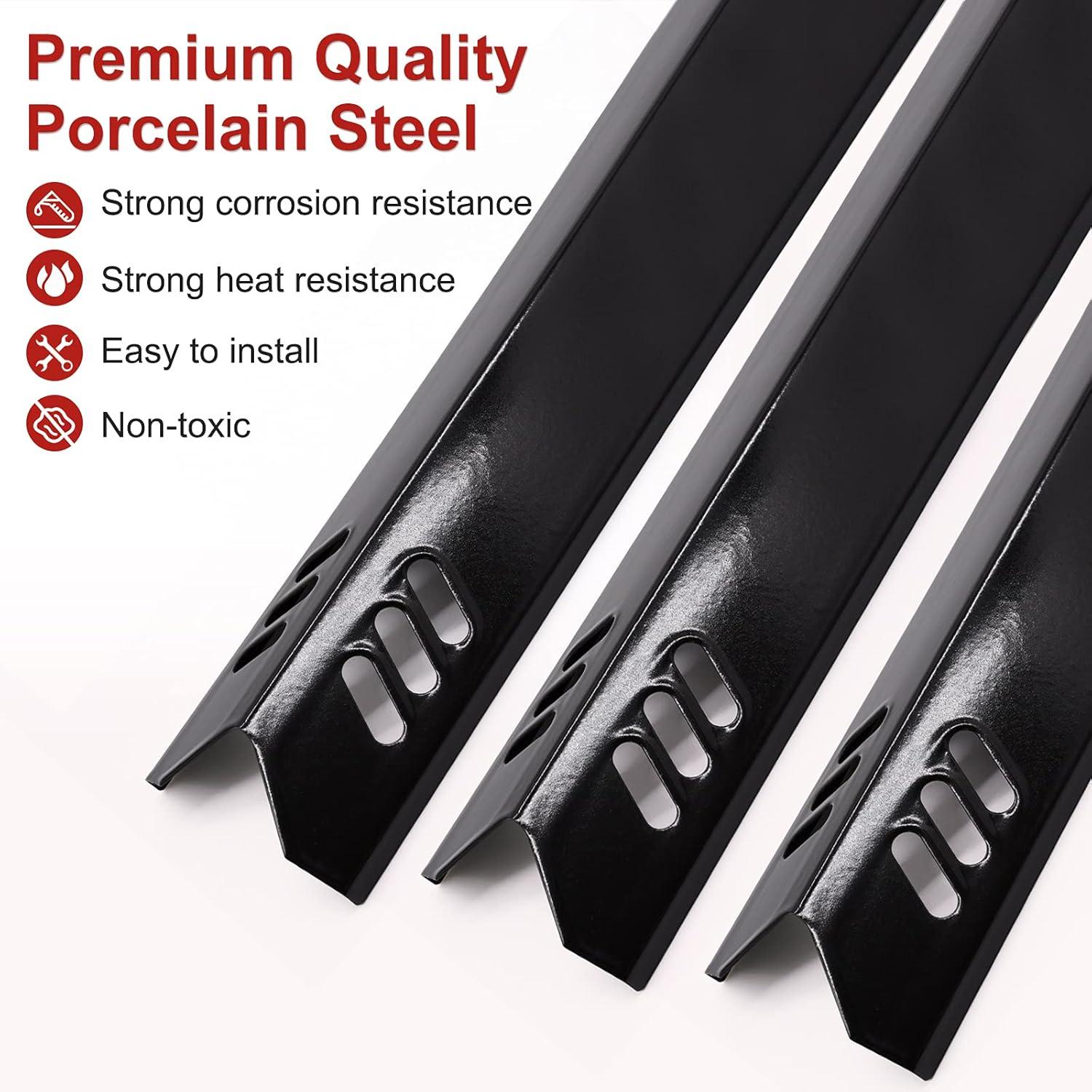 Unicook 15 Inch Grill Heat Plates for Dyna-Glo, Grill Burner Covers, Grill Parts Porcelain Heat Shields for Backyard, 4 Pack