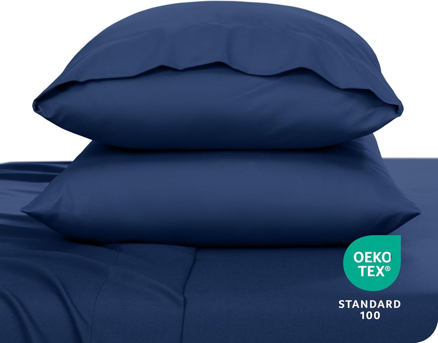 Microfiber King - Envelope - 20 x 36 Dark Blue Pillowcase Set by Bare Home