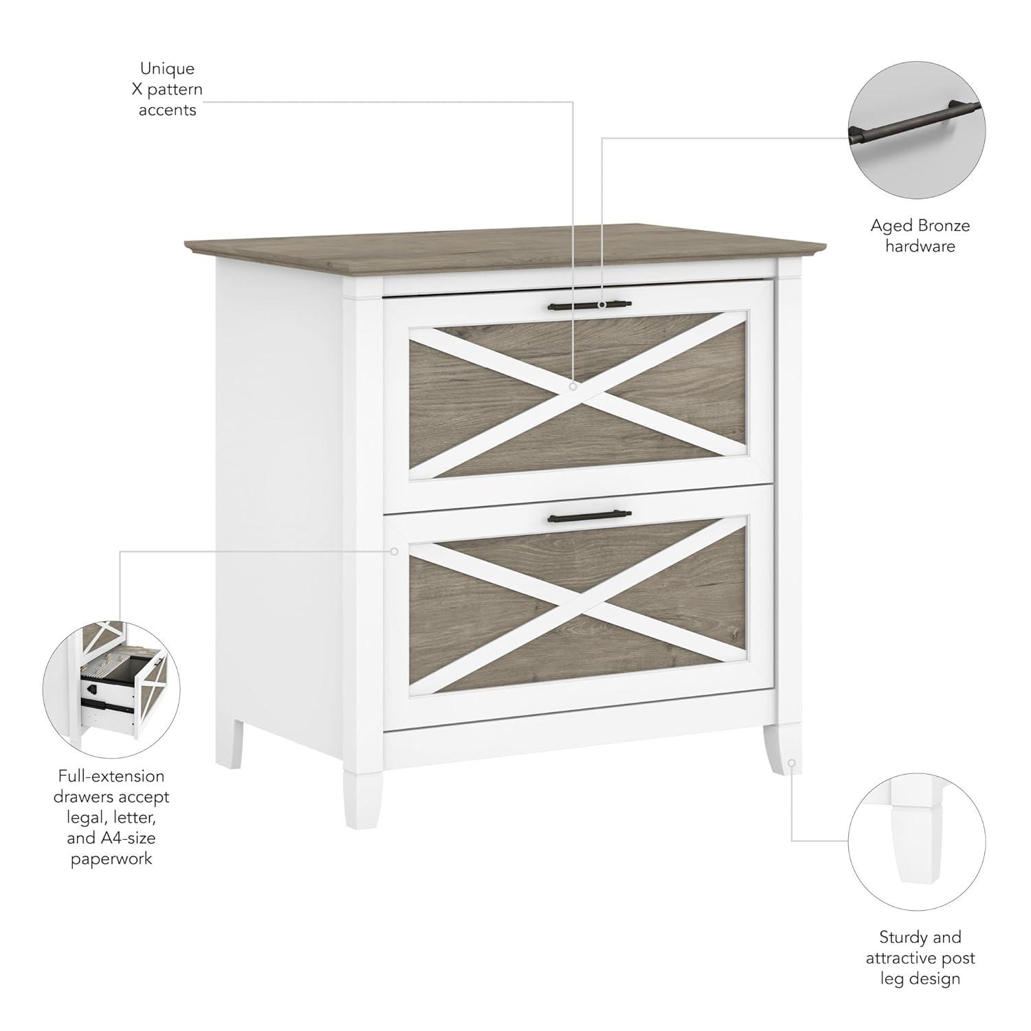 Gracie Oaks Lateral File Cabinet, Modern Farmhouse 2 Drawer File Cabinet For Home Office