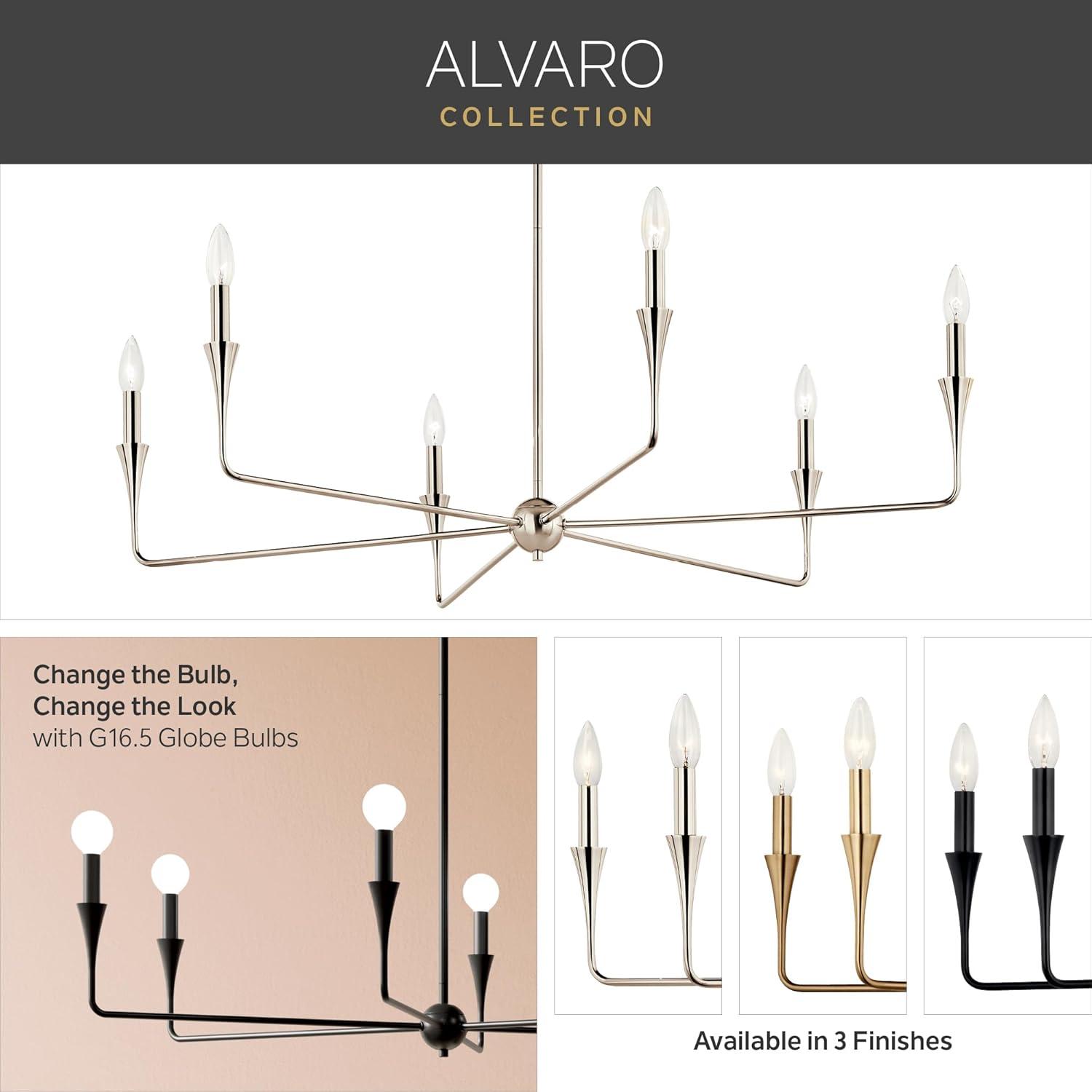 Polished Nickel 6-Light Modern Chandelier