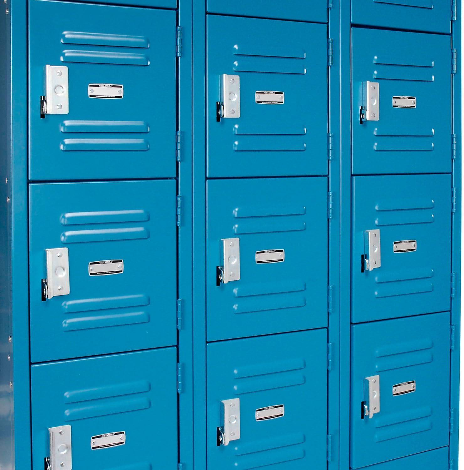 Global Industrial  12 x 15 x 12 in. Six Tier Global Locker with 18 Door Ready to Assemble - Blue