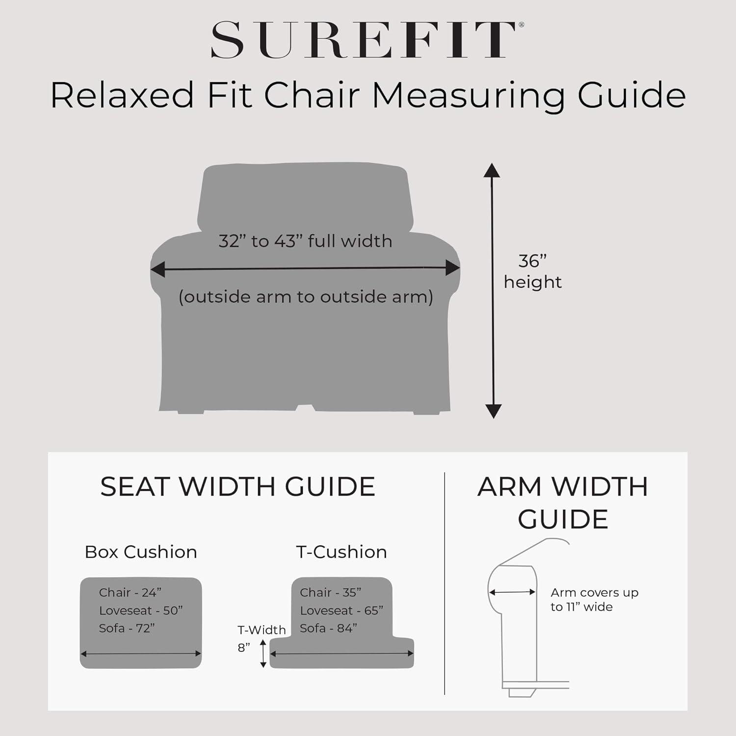 SureFit Matelasse Damask One Piece Chair Slipcover - White